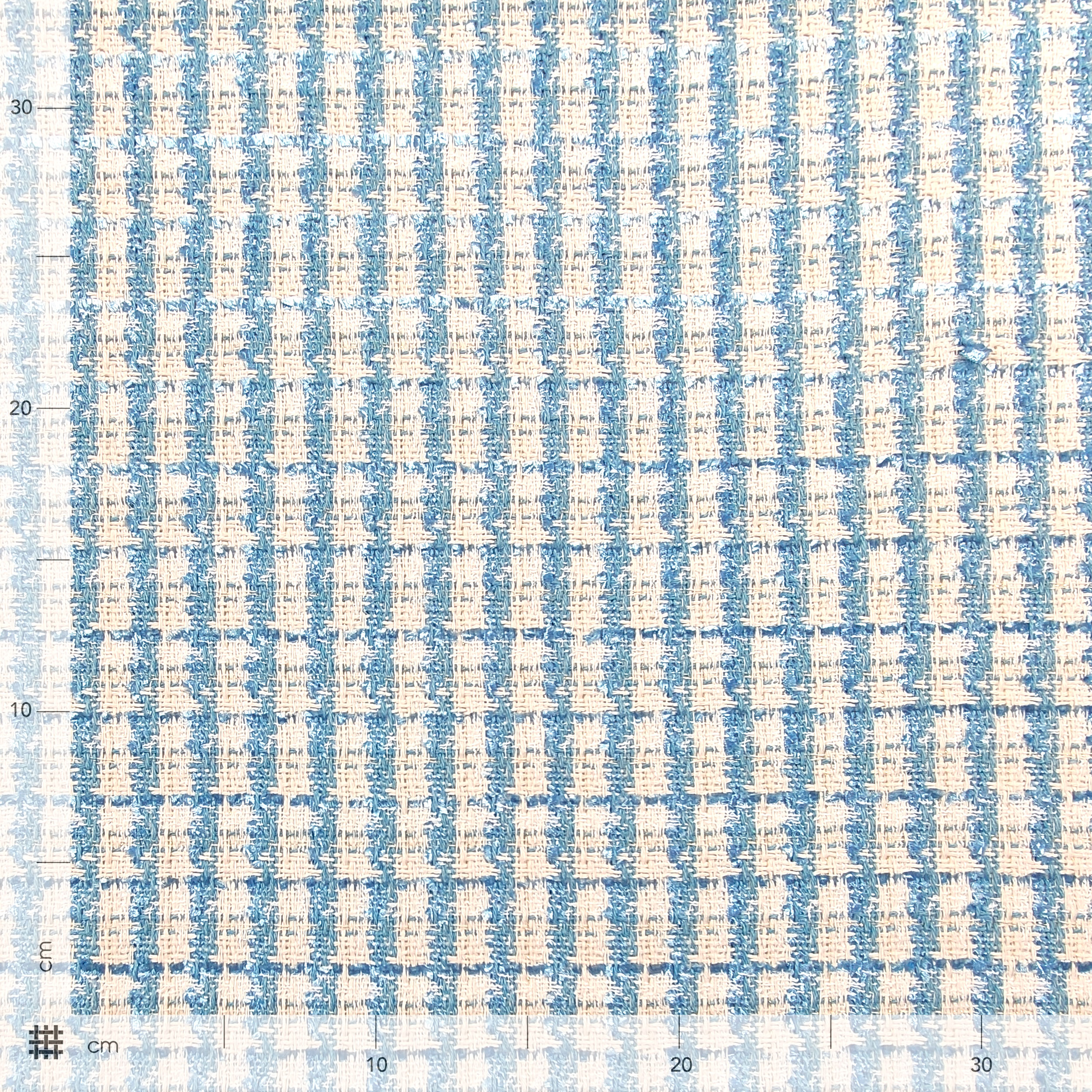 Tweed Alta Moda Azzurro Bianco Lurex