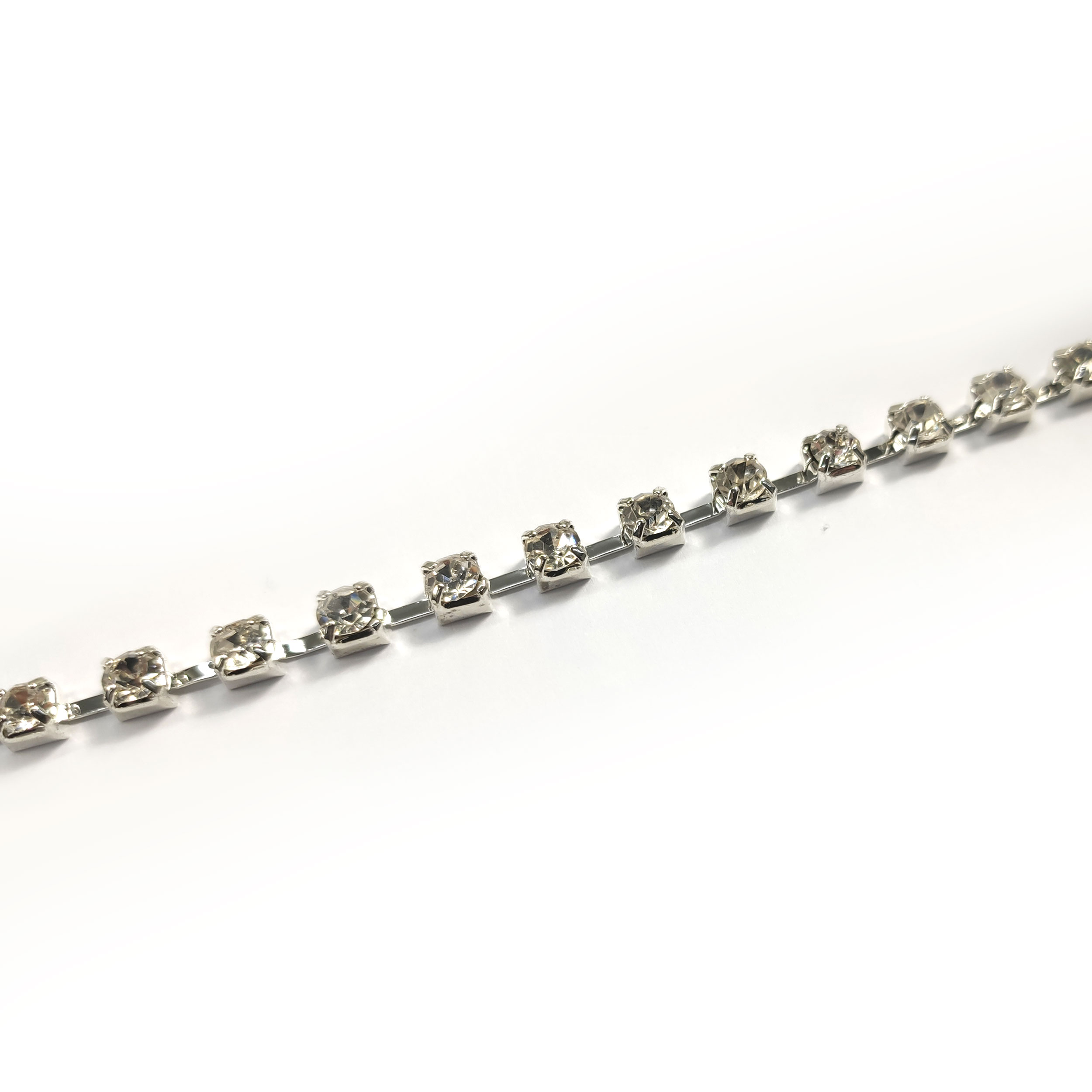 Catena Argento con Strass Incastonati