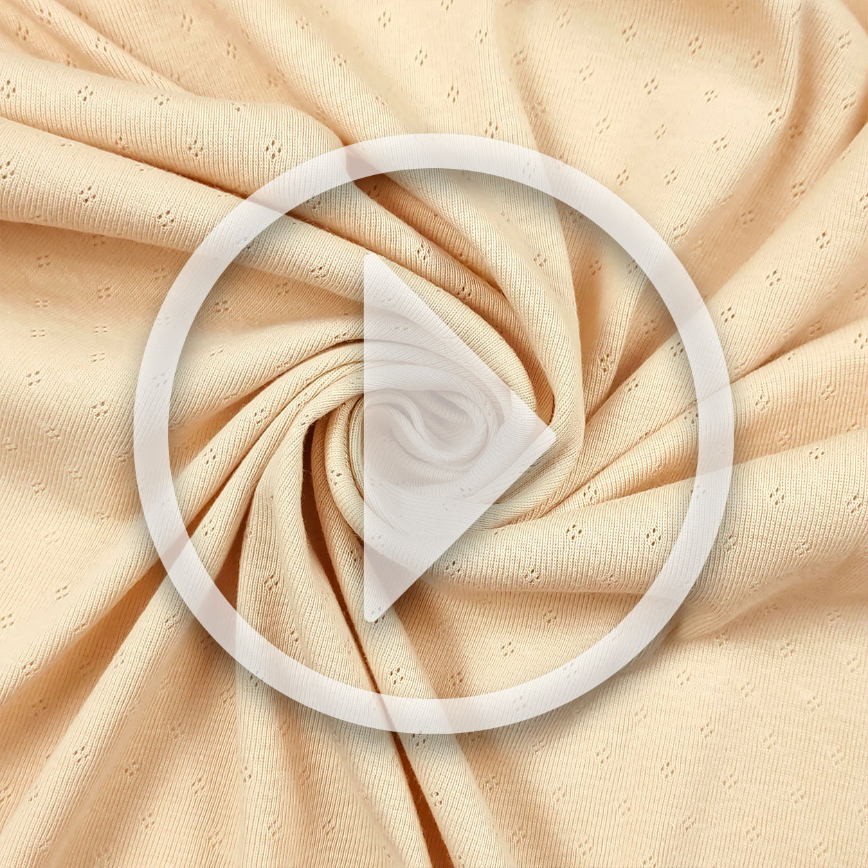 Jersey Cotone Fiori Traforati su Sfondo Beige Chiaro Image