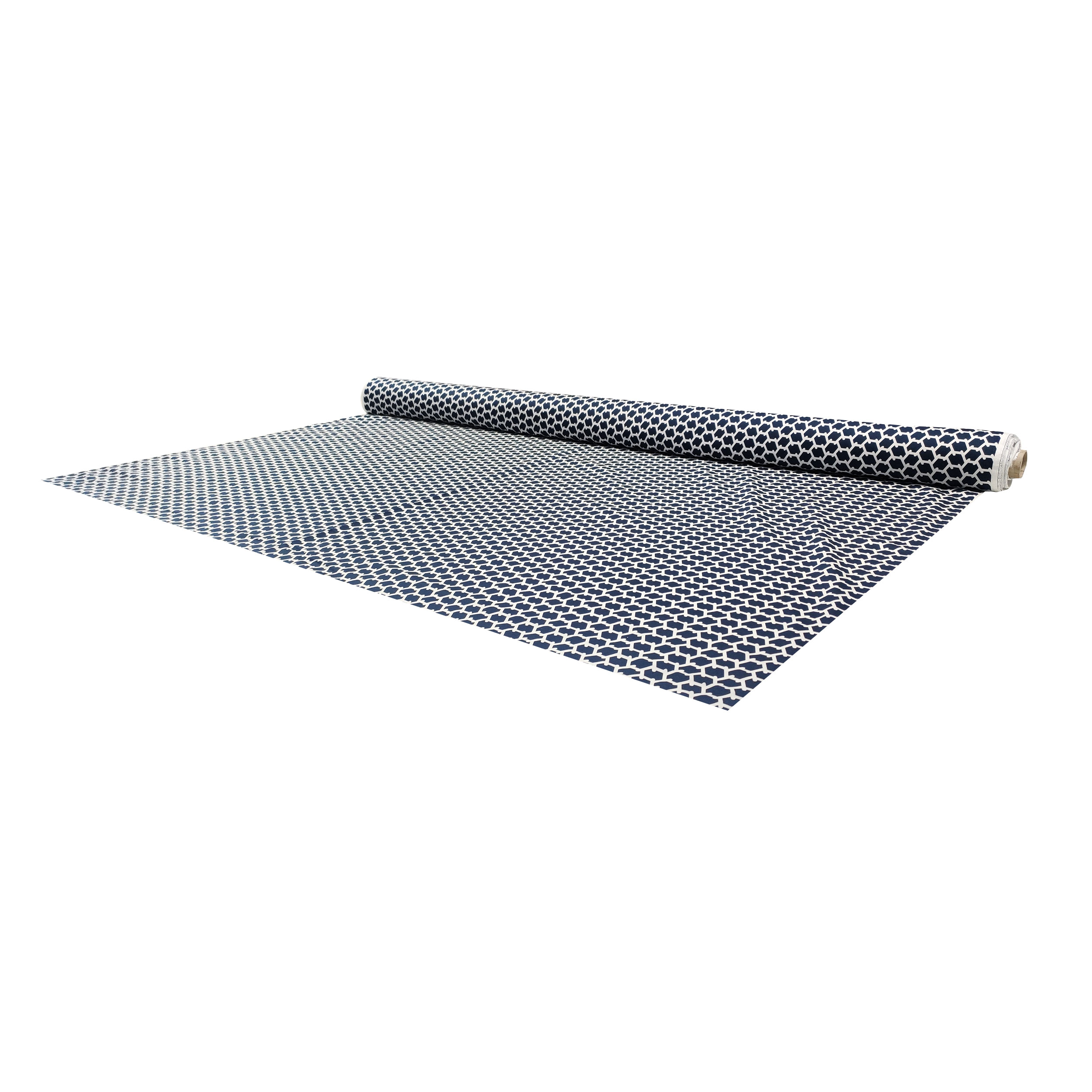 Cotone Elasticizzato Blu Geometria Astratta