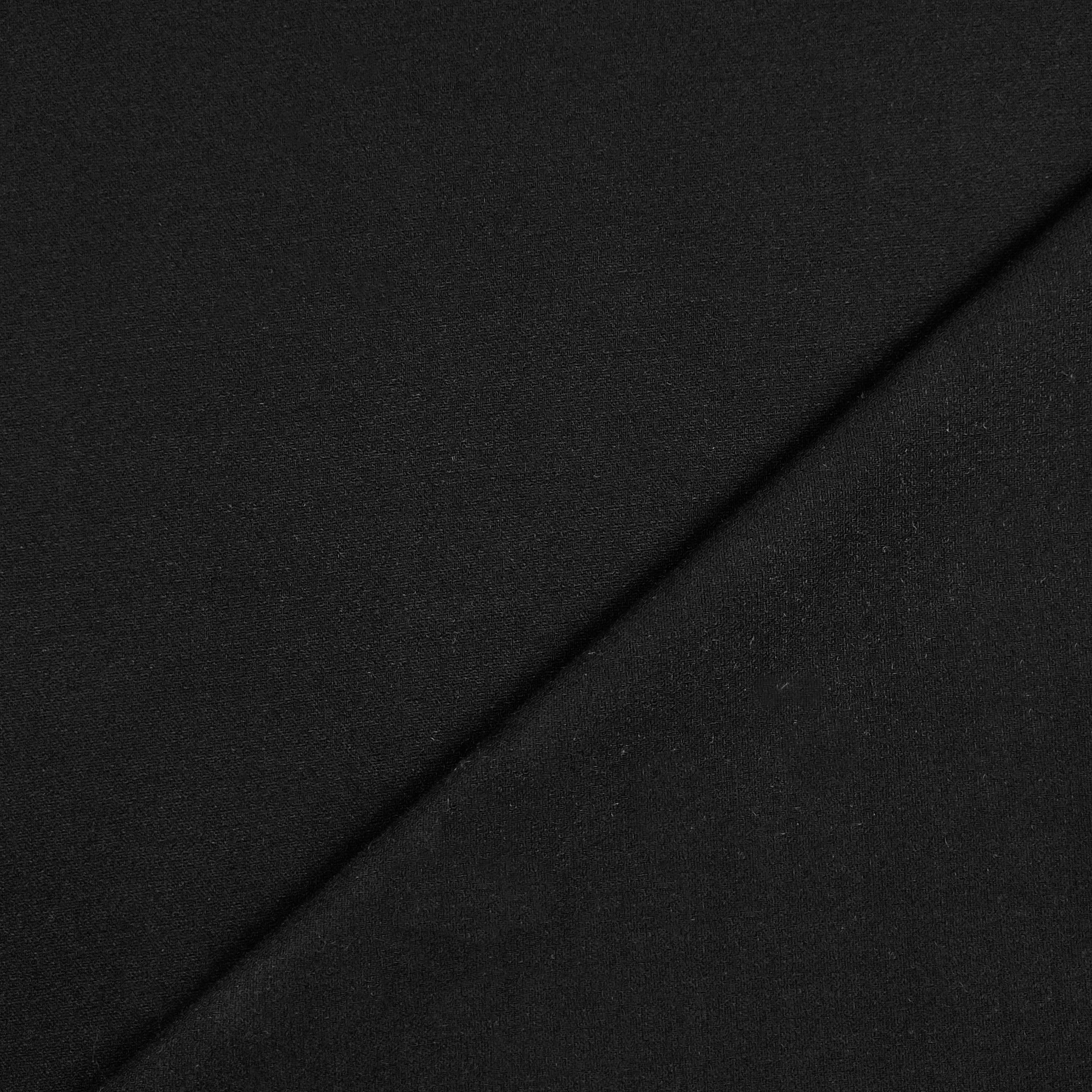 Tessuto Crepe di Lana Elasticizzato Nero