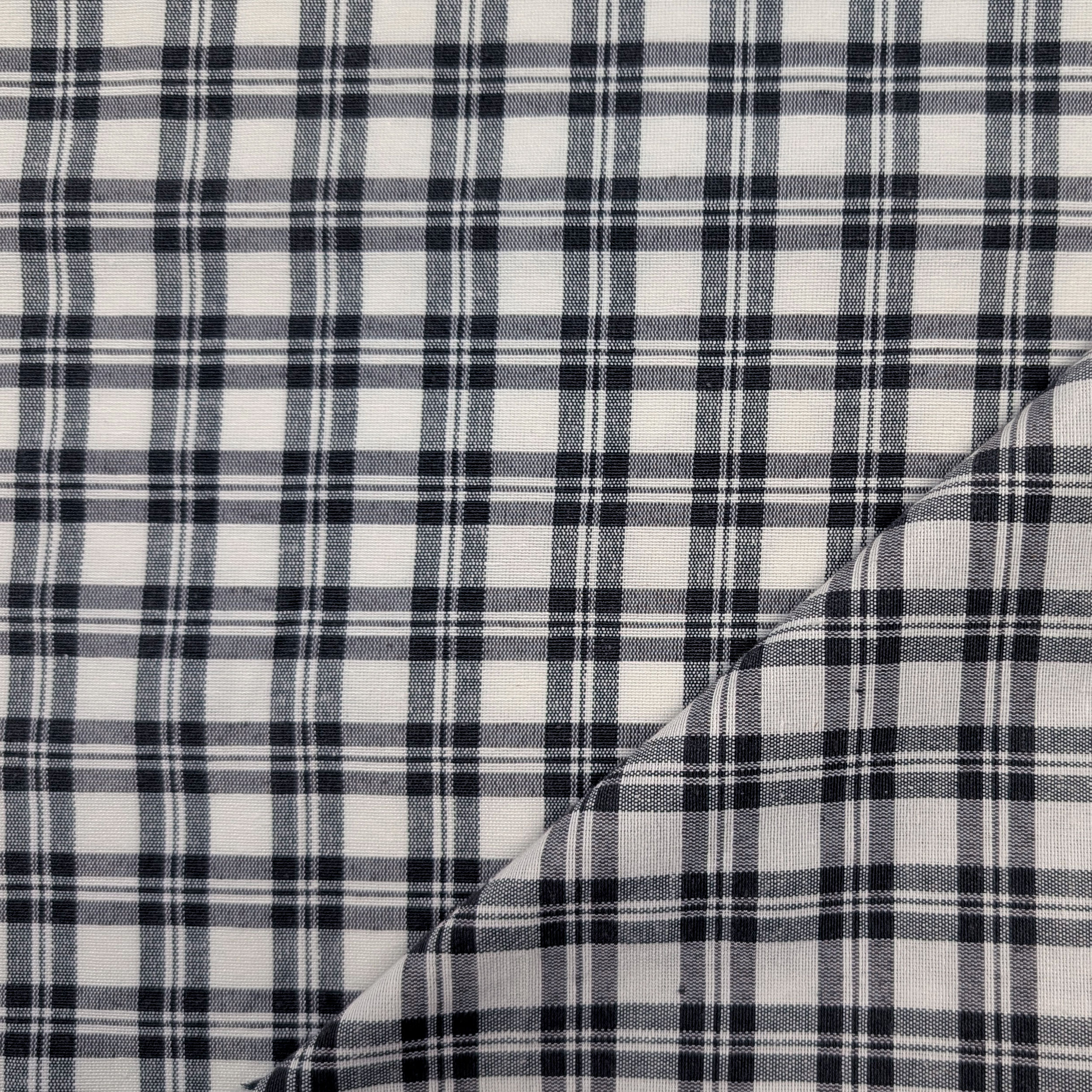 Tartan Misto Cotone Bianco e Antracite Image