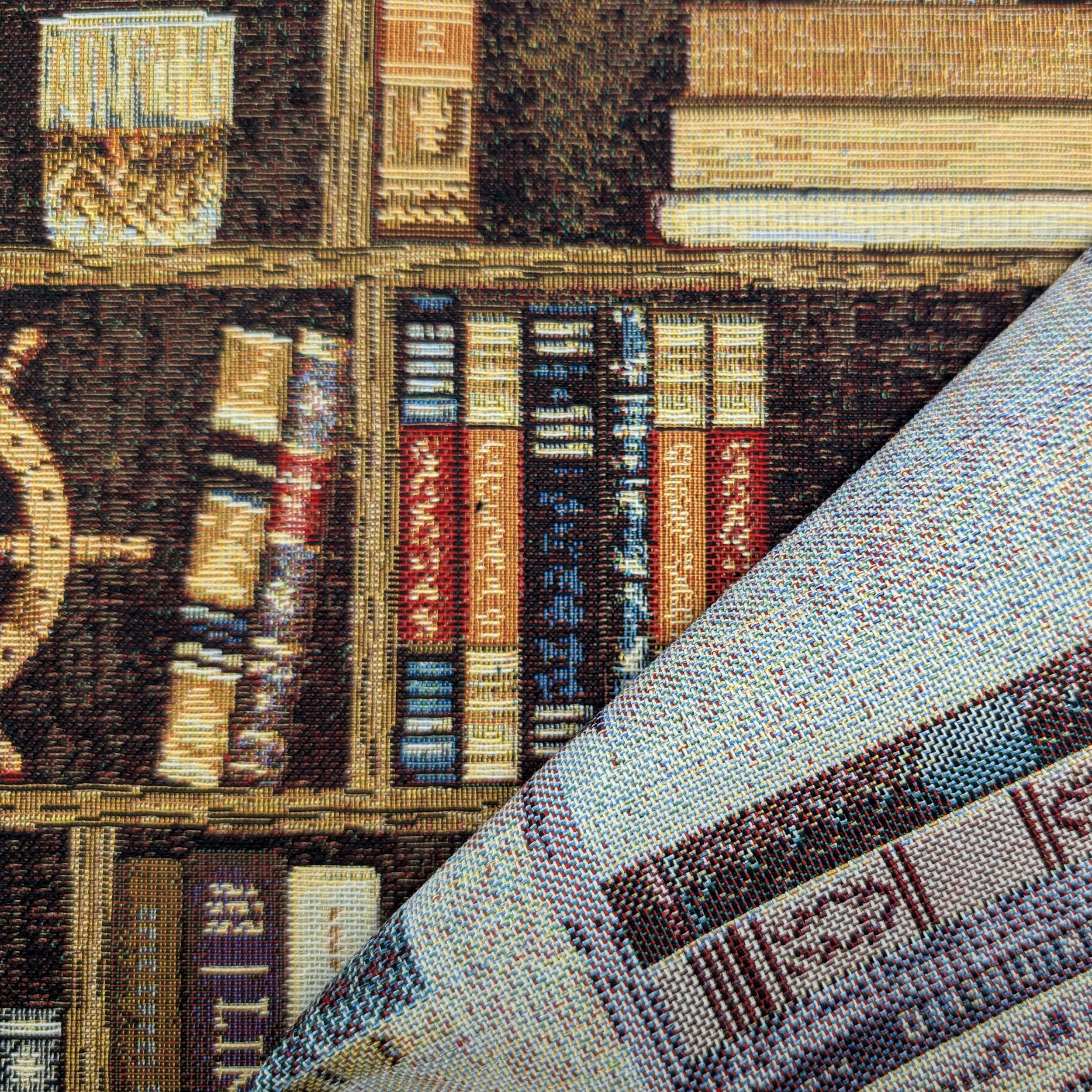 Ritaglio Tessuto Gobelin Libreria Marina 100x140 cm Image