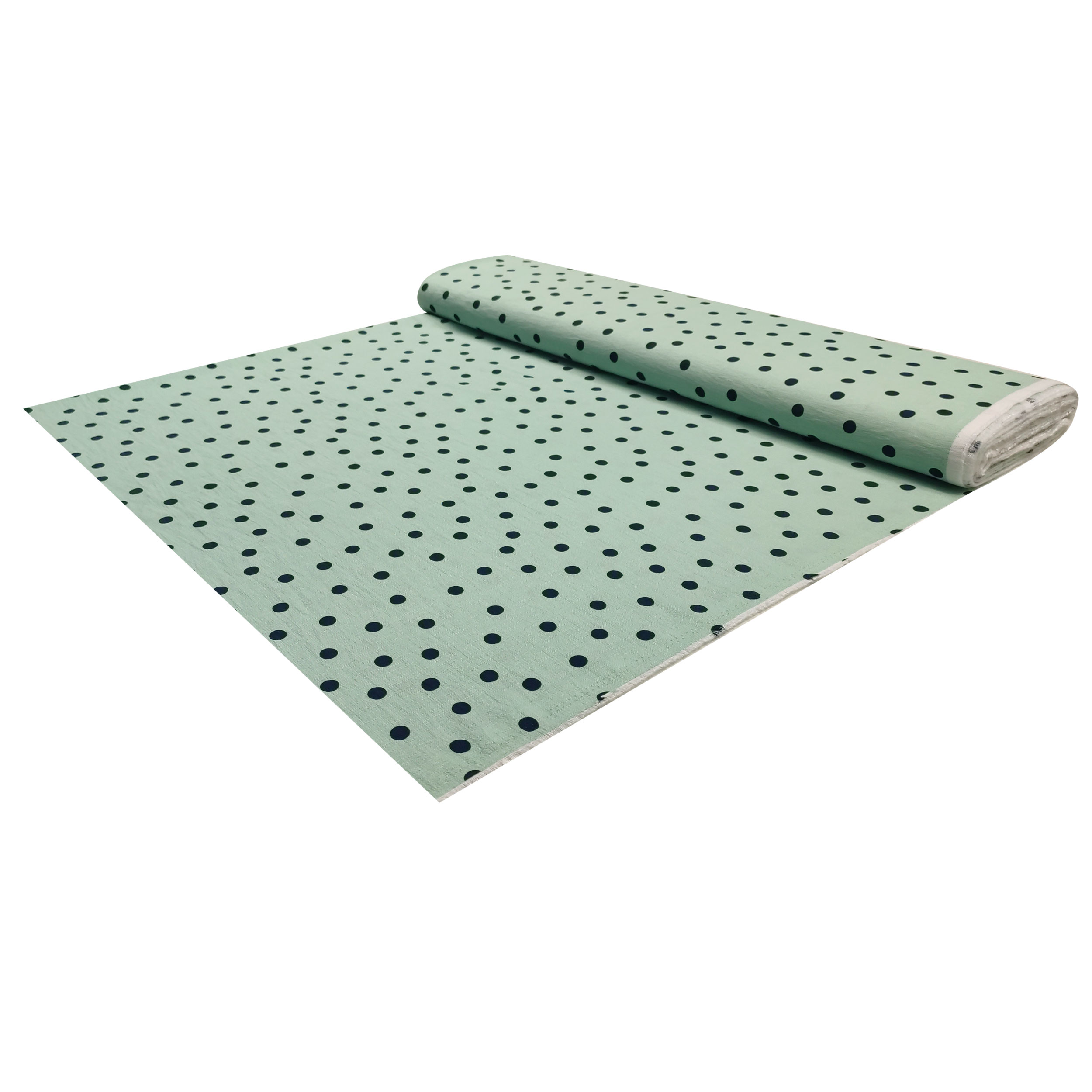 Tessuto Crêpe Viscosa Menta con Pois