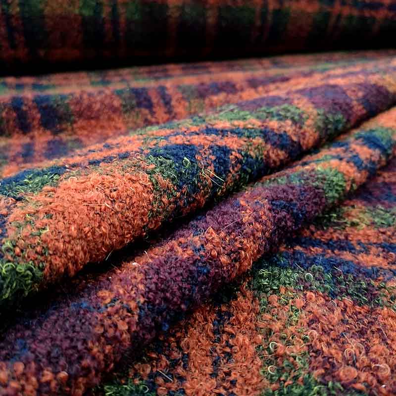Tessuto per Cappotti Tartan Marrone