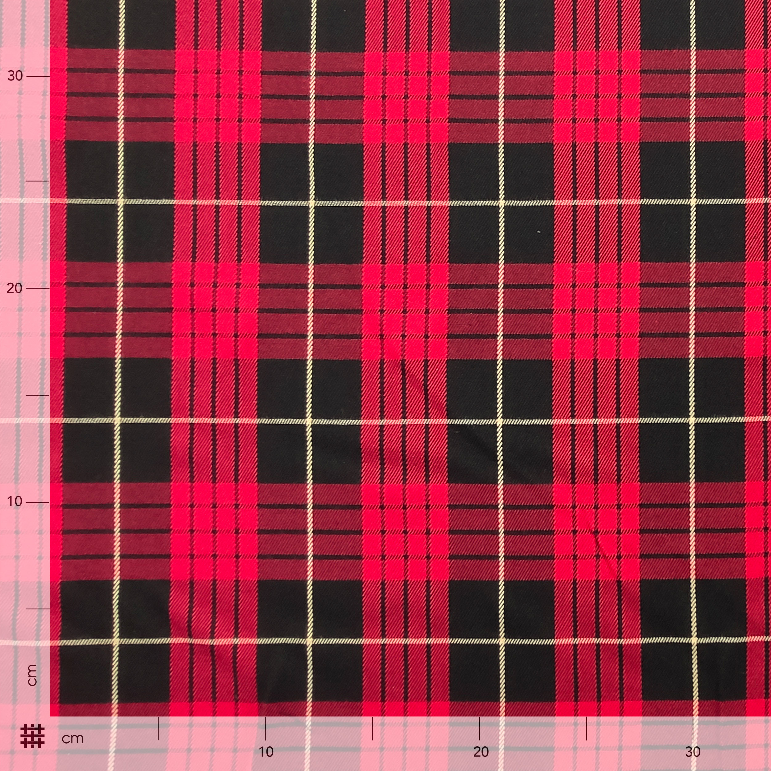 Tessuto Tartan Quadri Nero Rosso e Oro Image