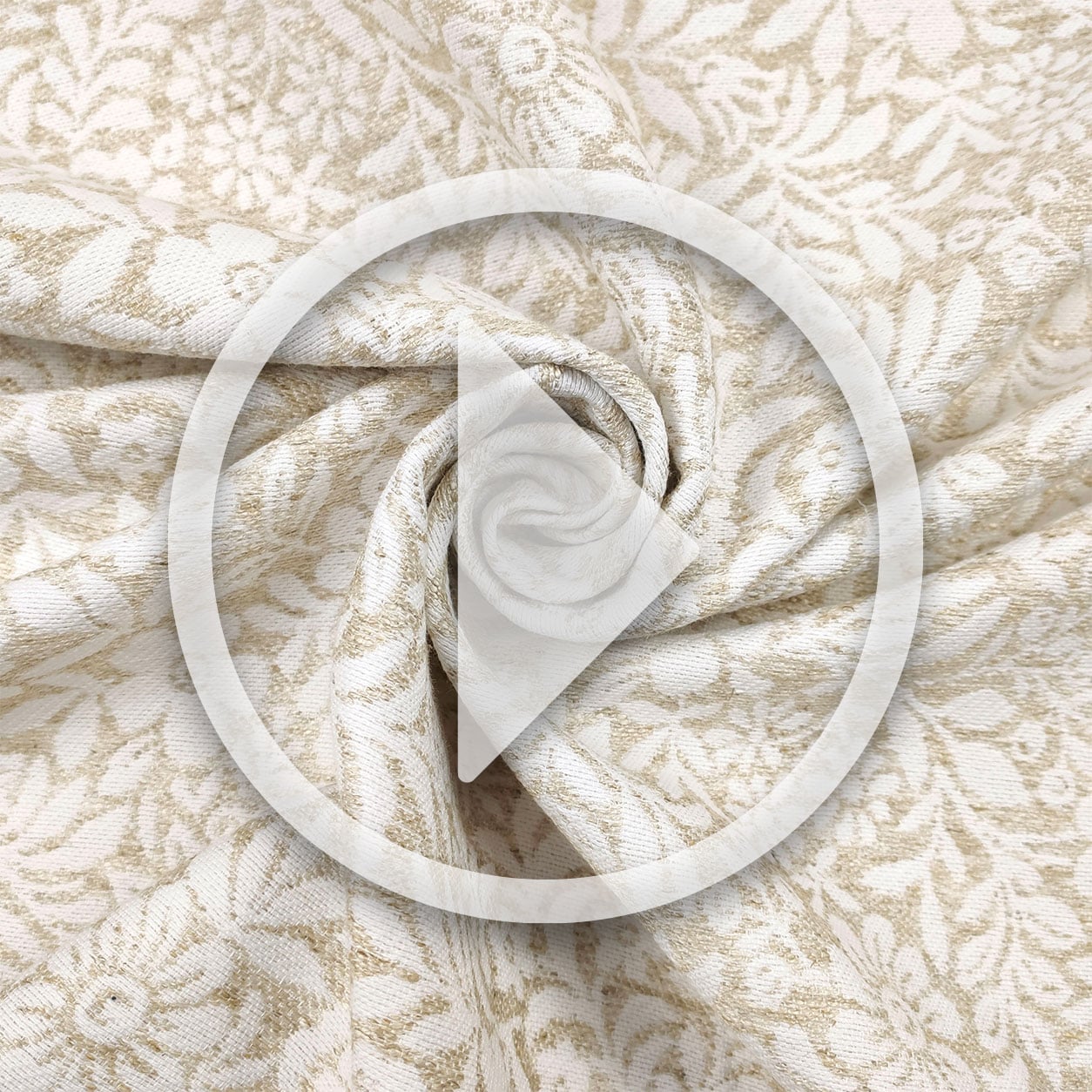 Tessuto Jacquard Fiori Chiari Sfondo Beige Image