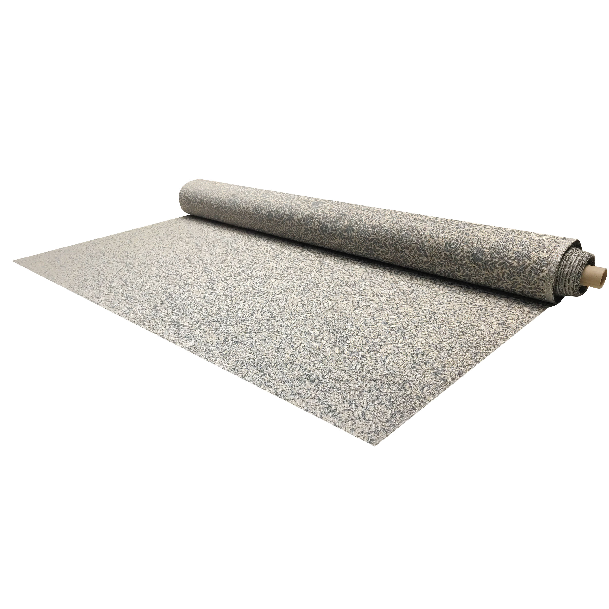 Tessuto Jacquard Fiori Chiari Sfondo Grigio