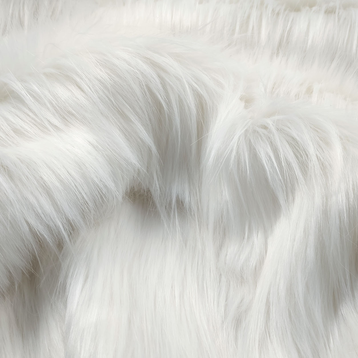 Tessuto Pelo Lungo Morbido Bianco