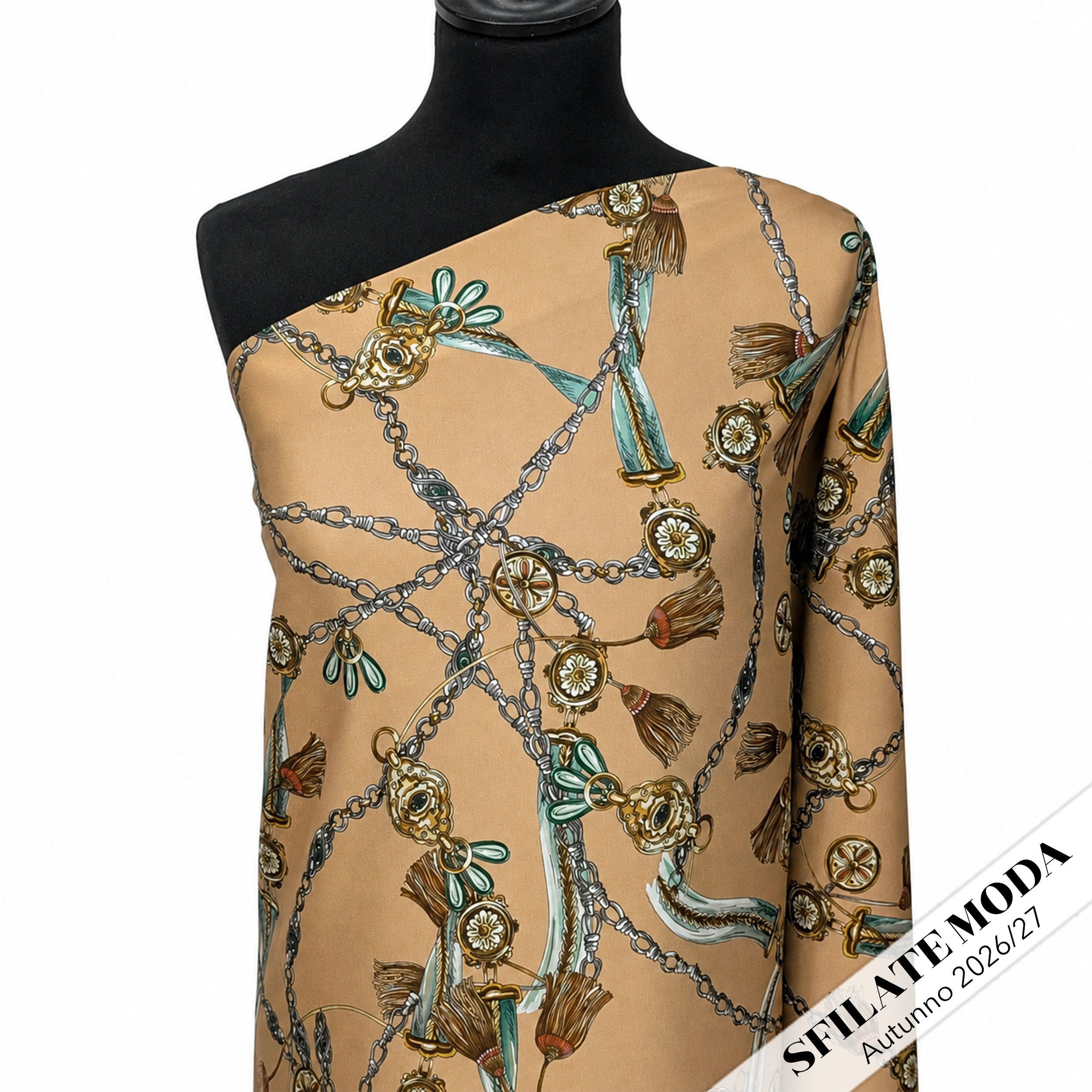 Raso Setato Alta Moda Beige con Catene Image