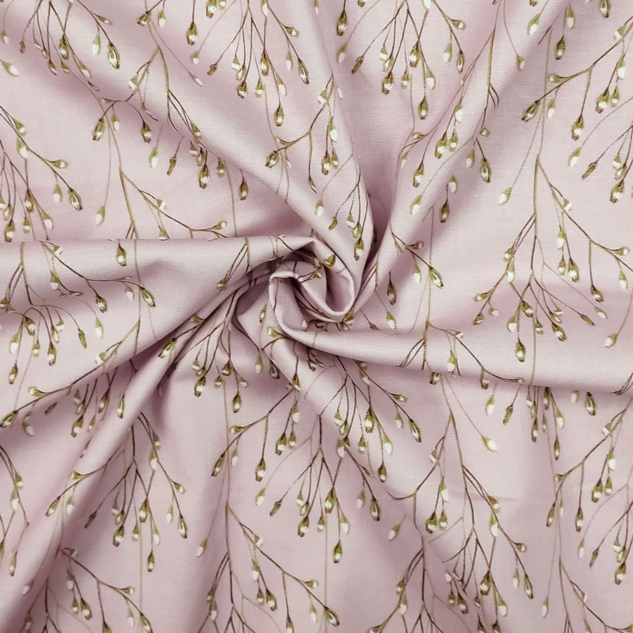 tessuto cotone arredo ramoscelli rosa