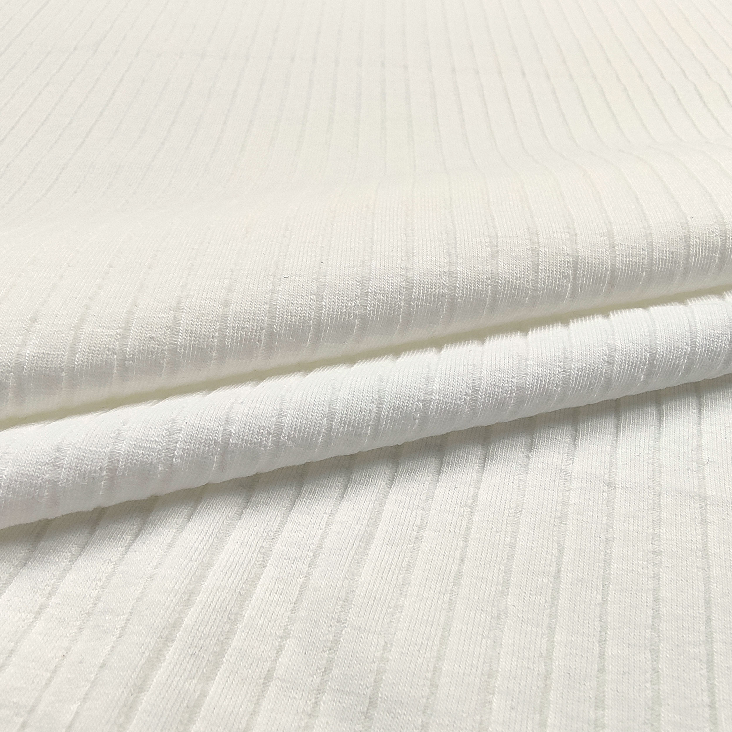 Jersey Cotone Cannettato Bianco Ottico