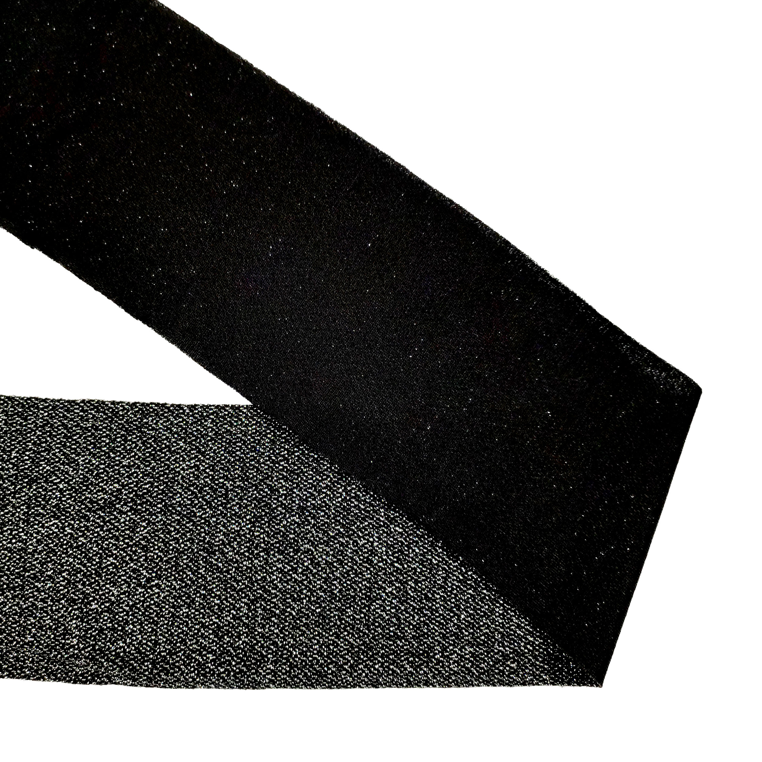 Bordo Bielastico Nero Lurex Argento