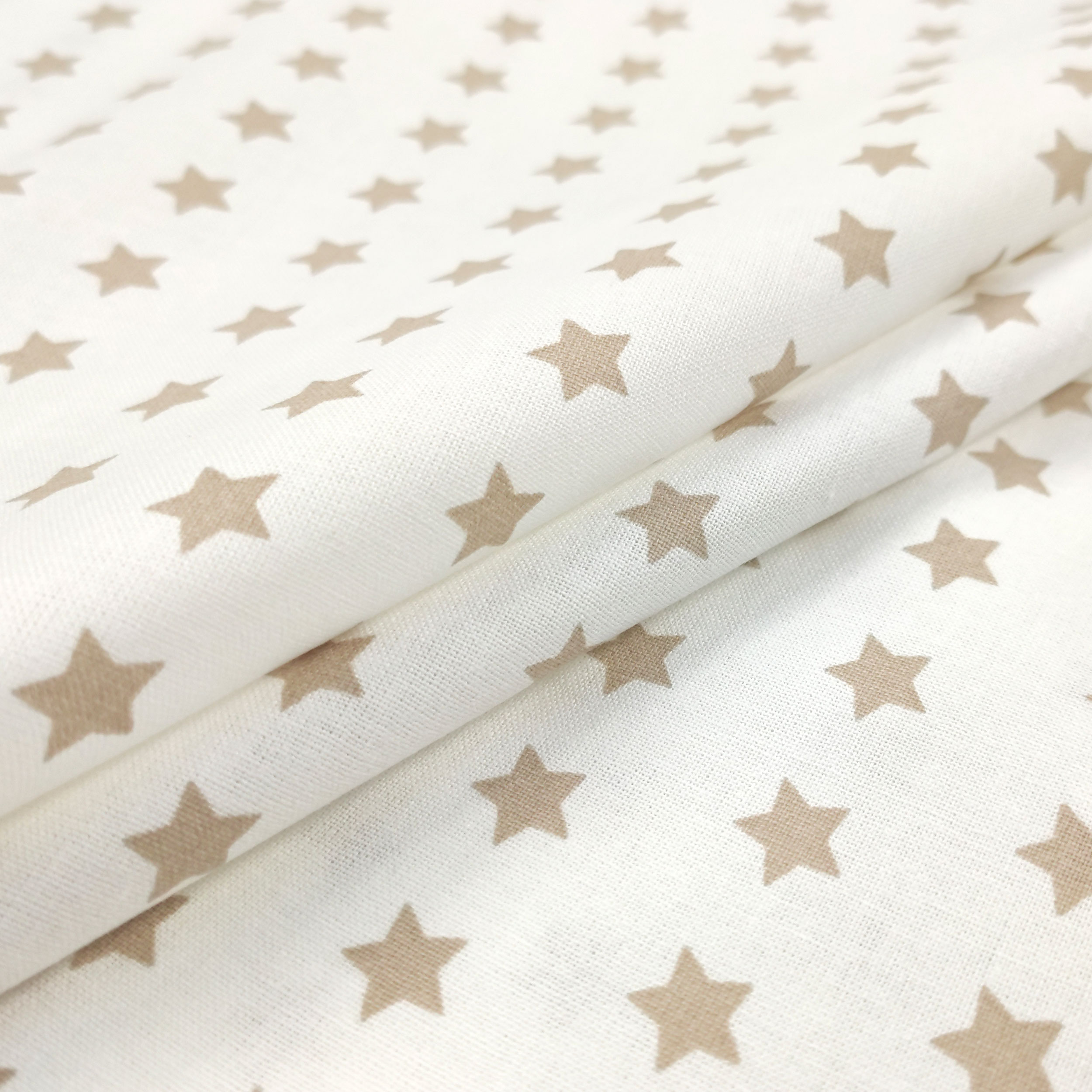 Tessuto Cotone Stelle Sfondo Bianco Image