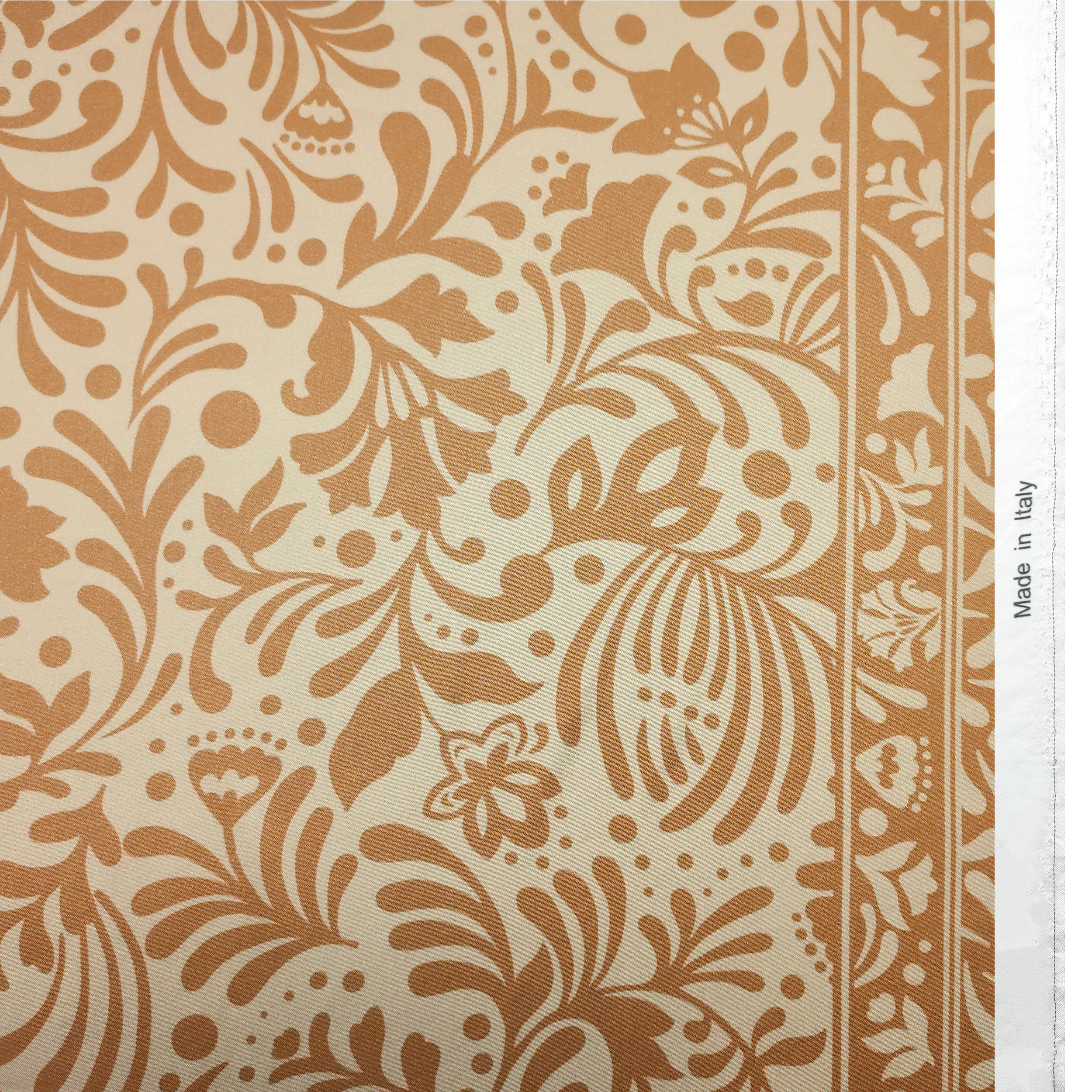 Raso Misto Seta Alta Moda Fantasia Floreale Beige