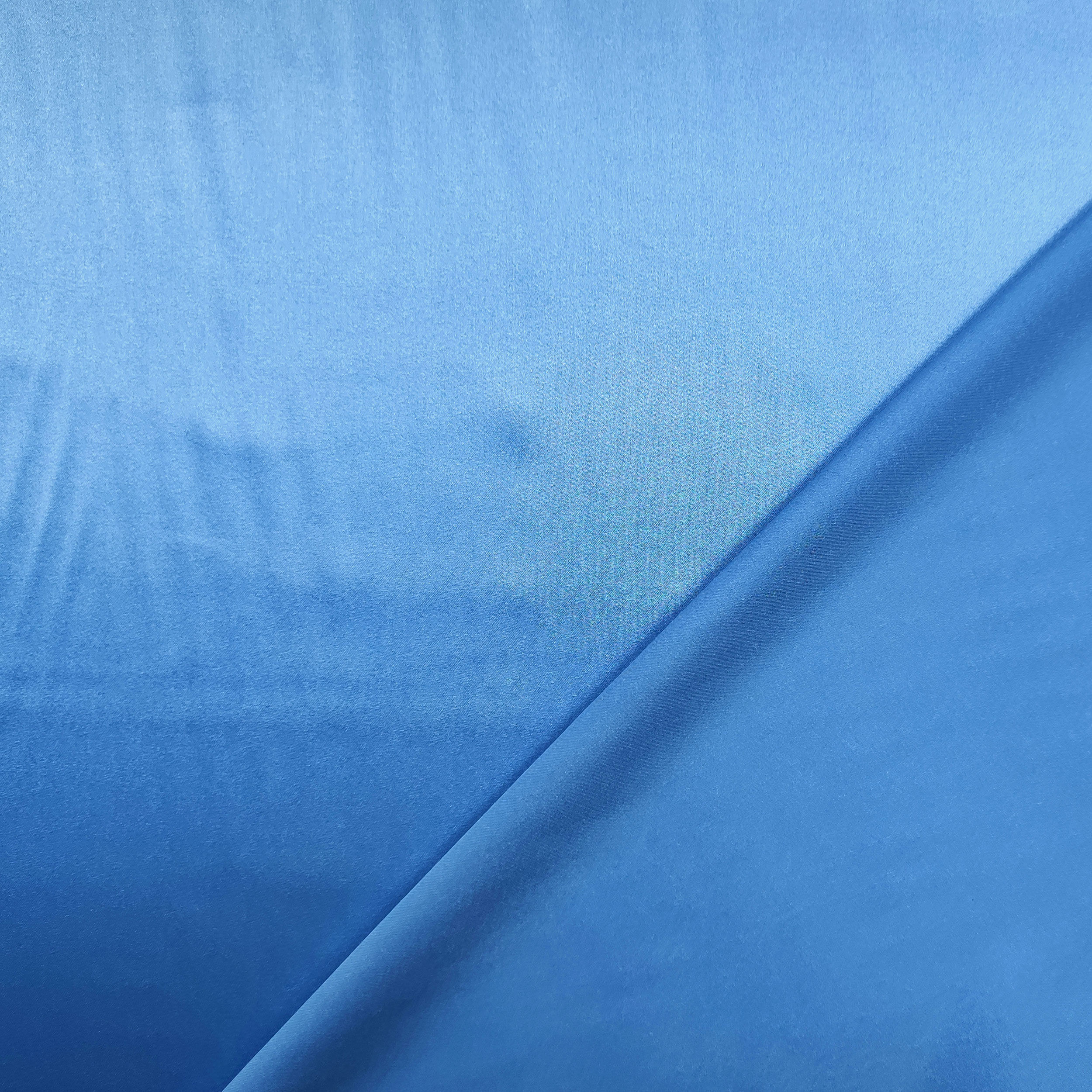 Tessuto Raso di Seta Elasticizzato Celeste