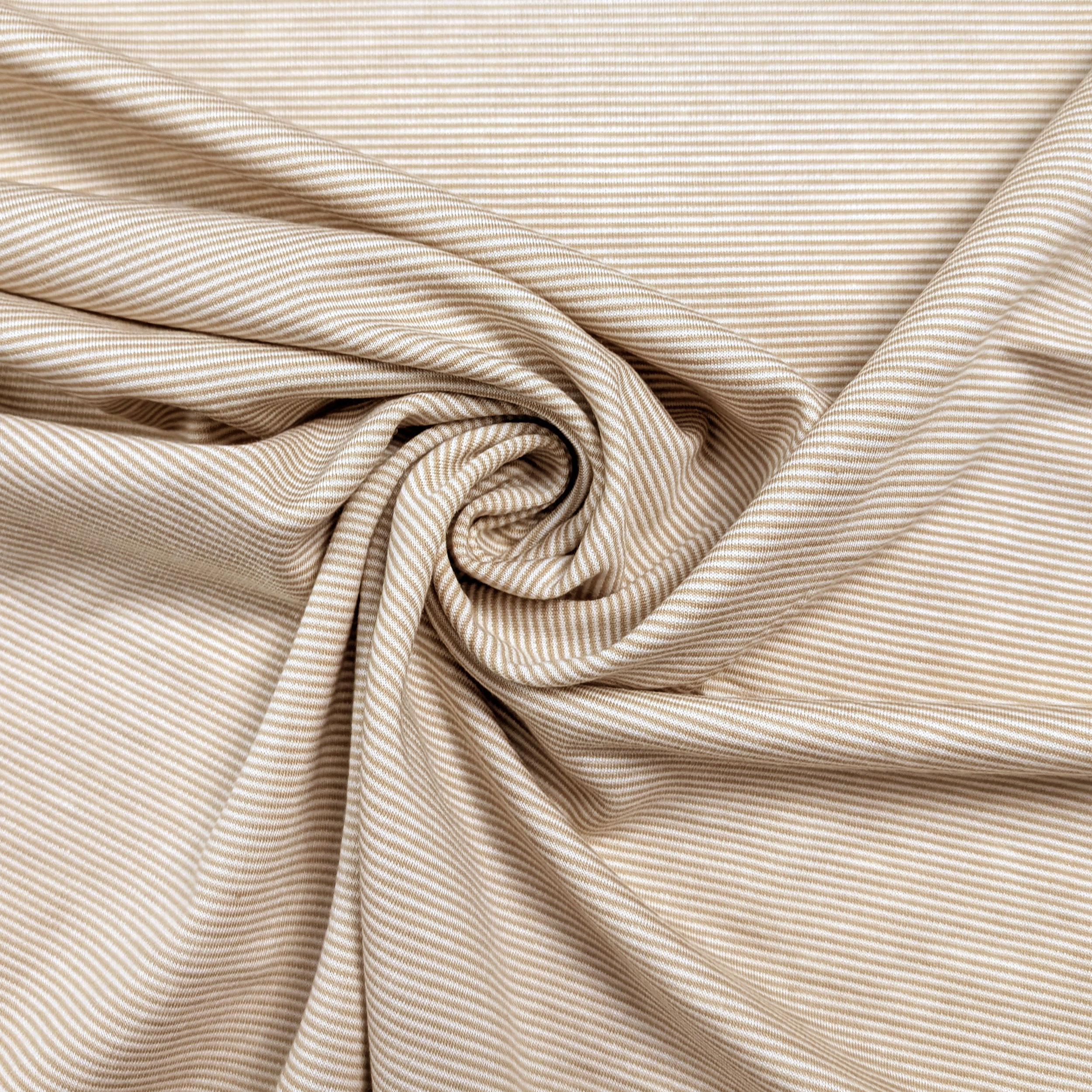 Punto Milano Cotone Micro Righe Beige Image