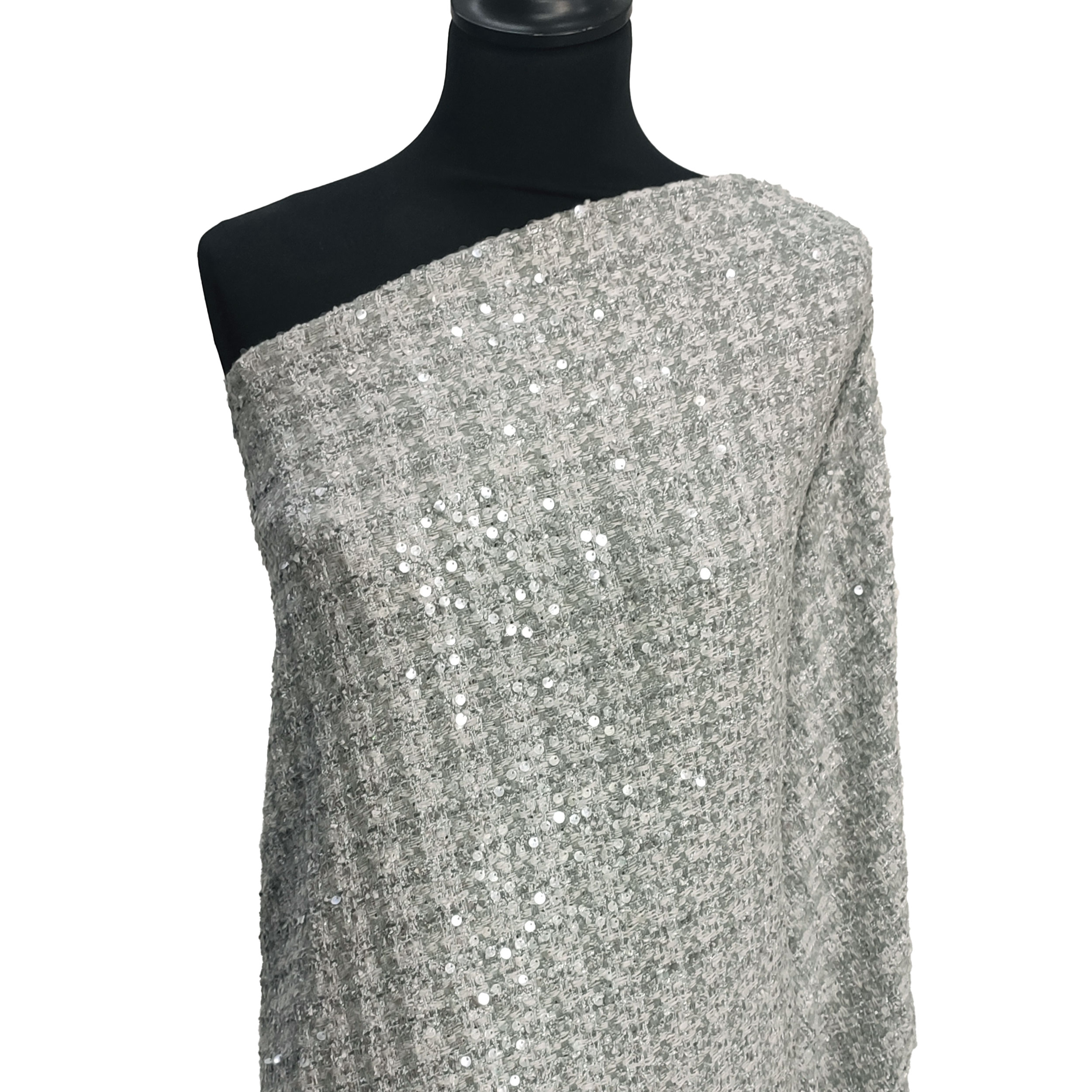 Jacquard Moda Grigio Chiaro con Paillettes Image
