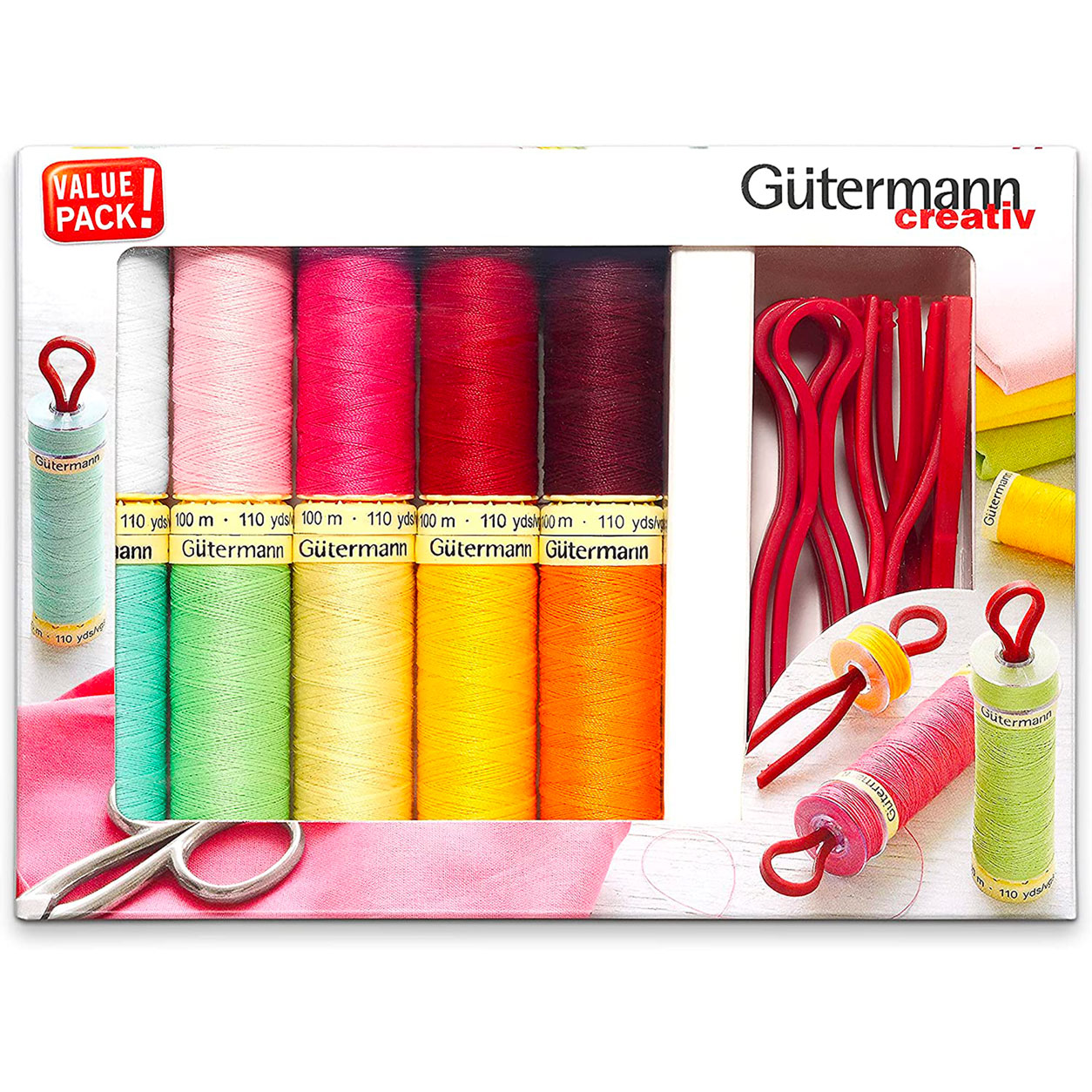 Gutermann Cucitutto 10 Bobine con 10 Portabobine