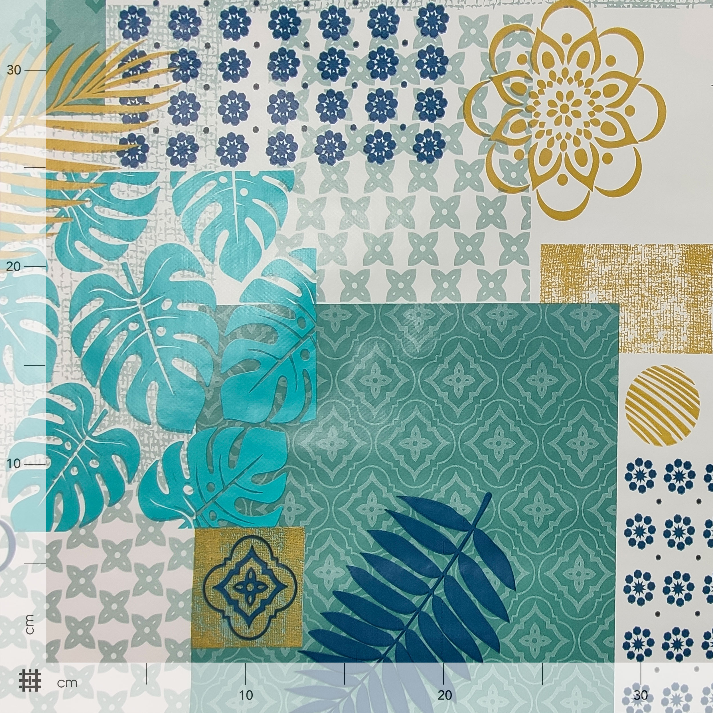 Tessuto Tovaglia Plastificata Patchwork Estivo Image