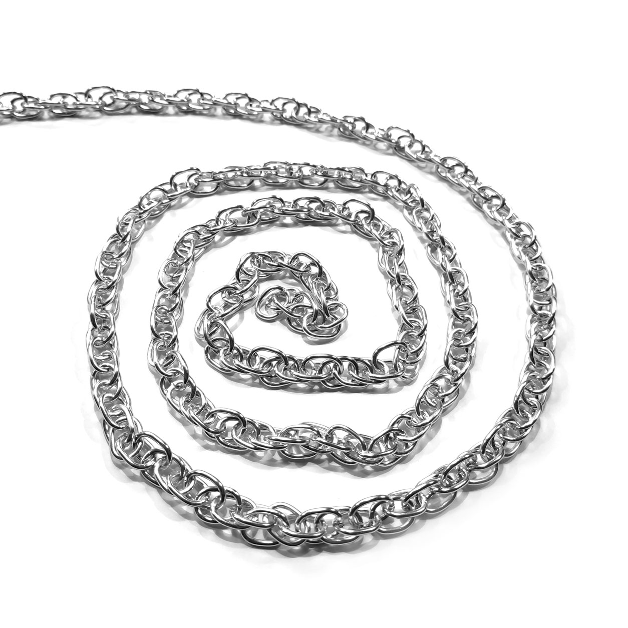catena-per-borsa-anelle-doppie-ovali-argento-dettaglio