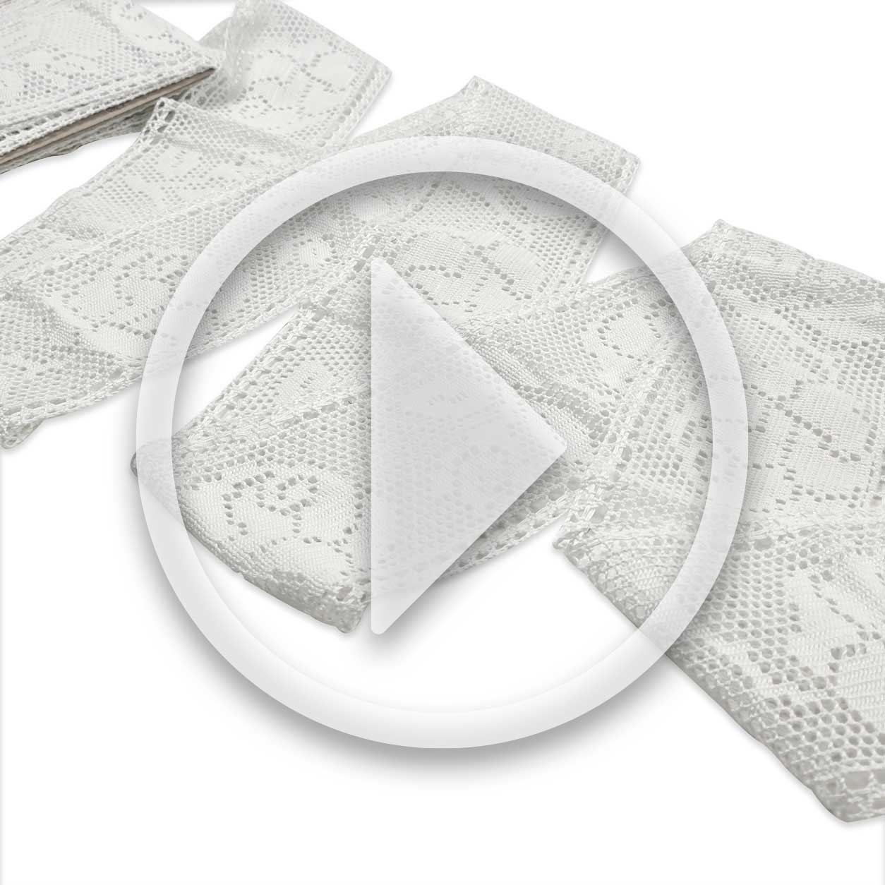 Pizzo Tramezzo Bianco con Rose Image