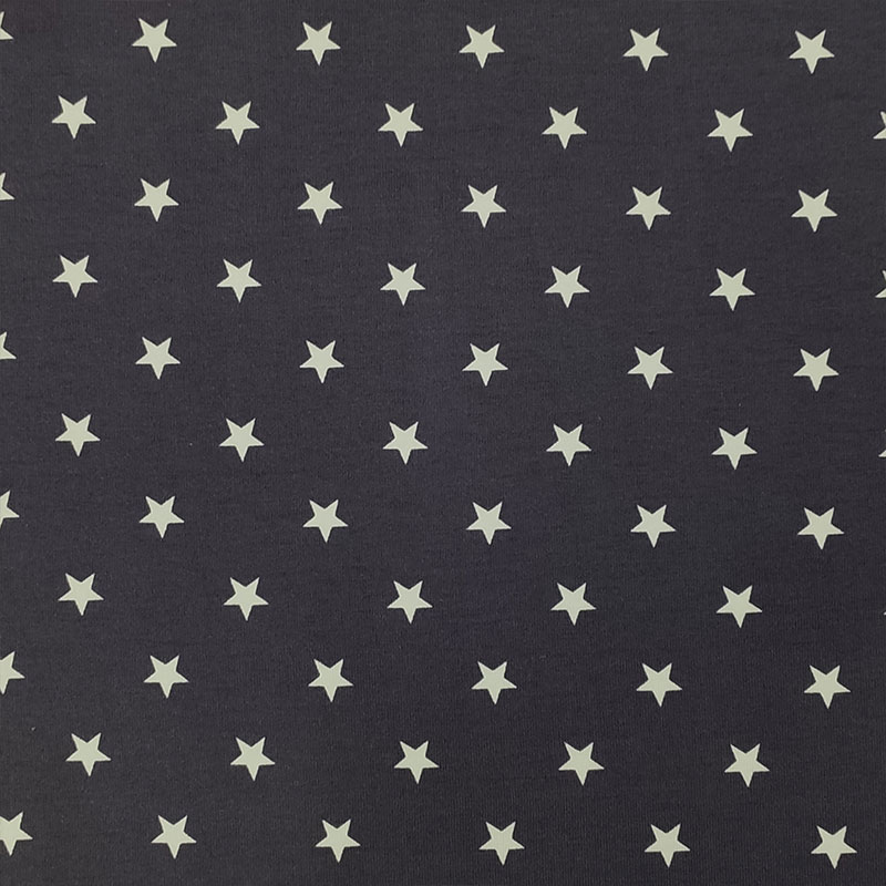 Tessuto Jersey Stelline Grigio