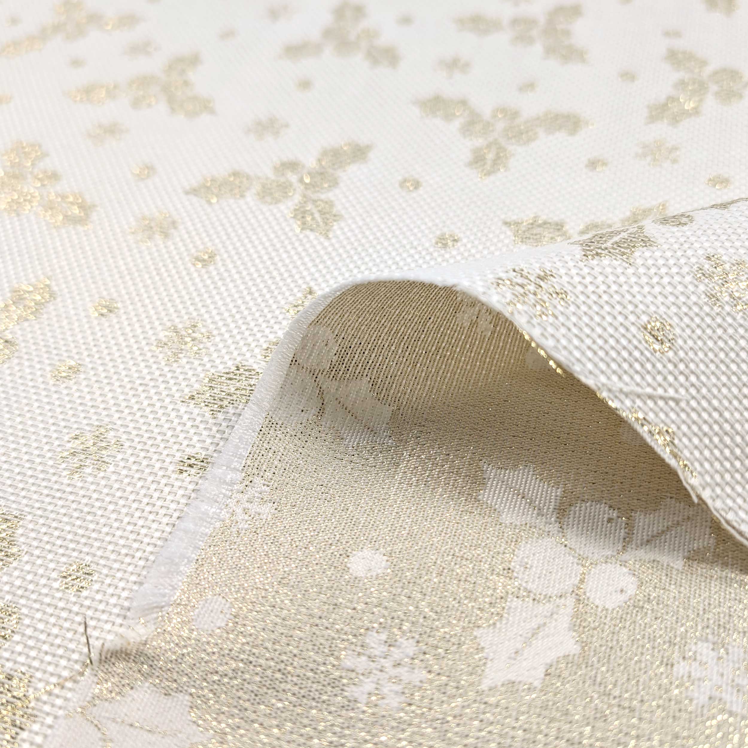 Jacquard Natalizio Agrifogli Lurex Oro Image