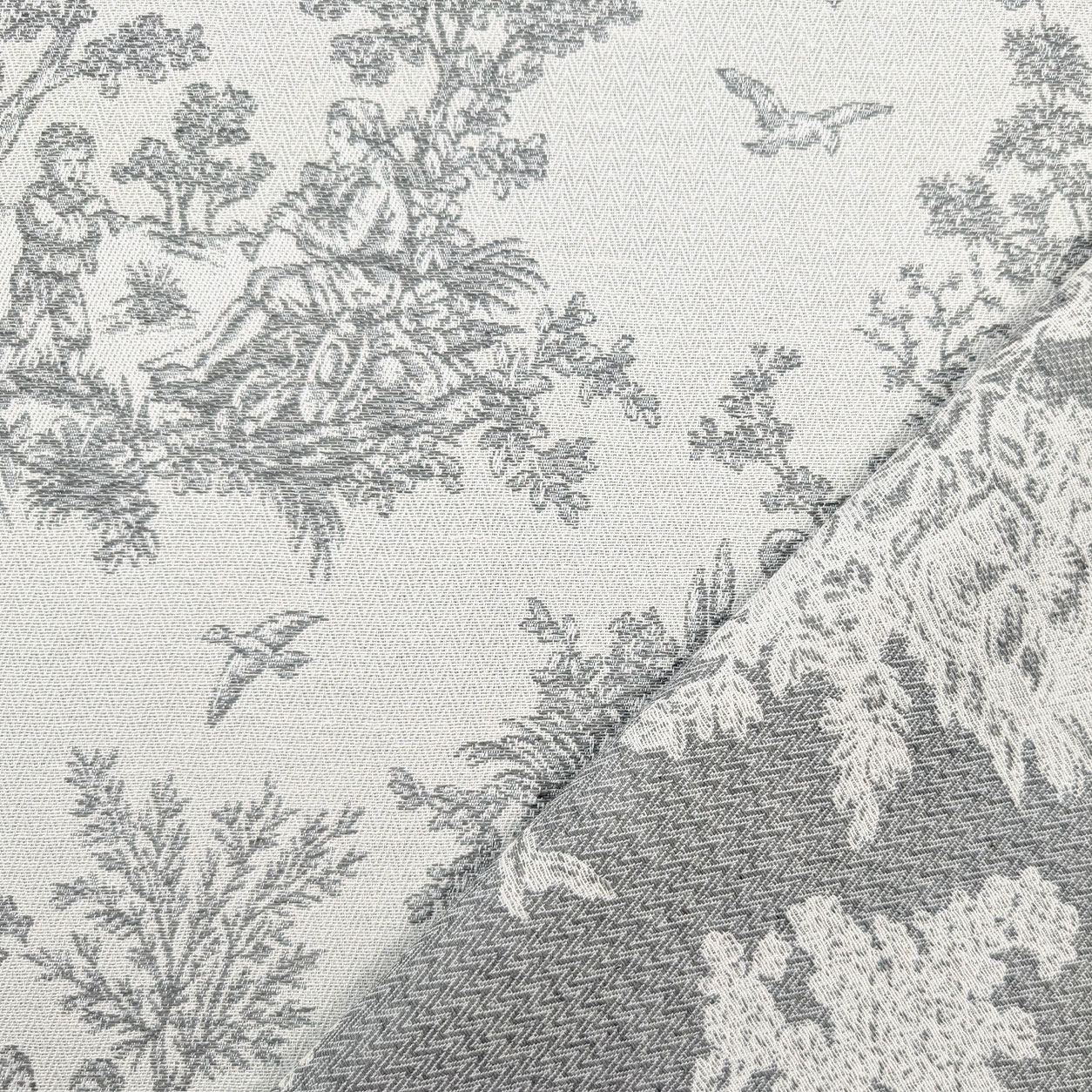 Jacquard Toile de Jouy Grigio H 280 cm Image