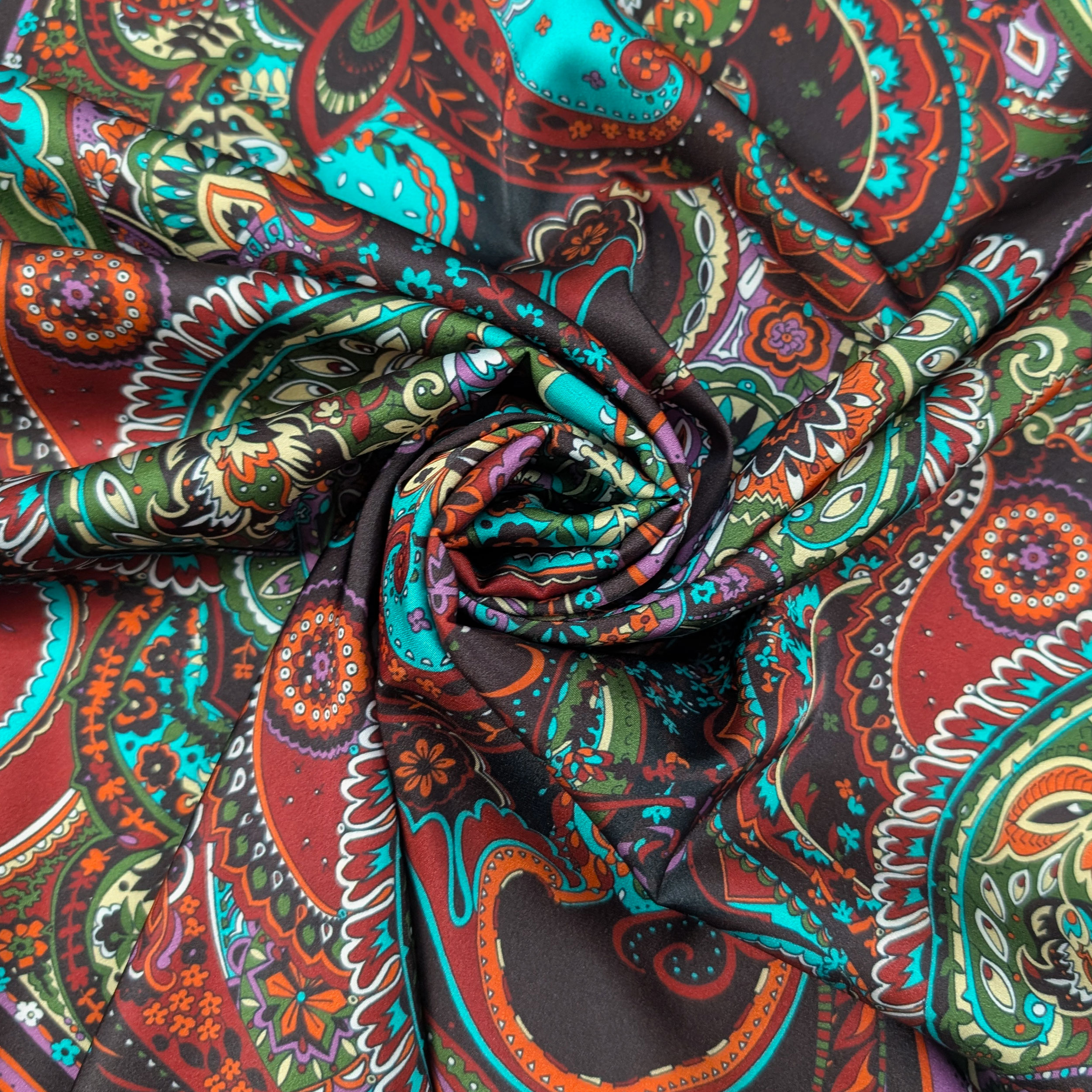 Raso Setato Alta Moda Fantasia Cachemire Multicolor Image