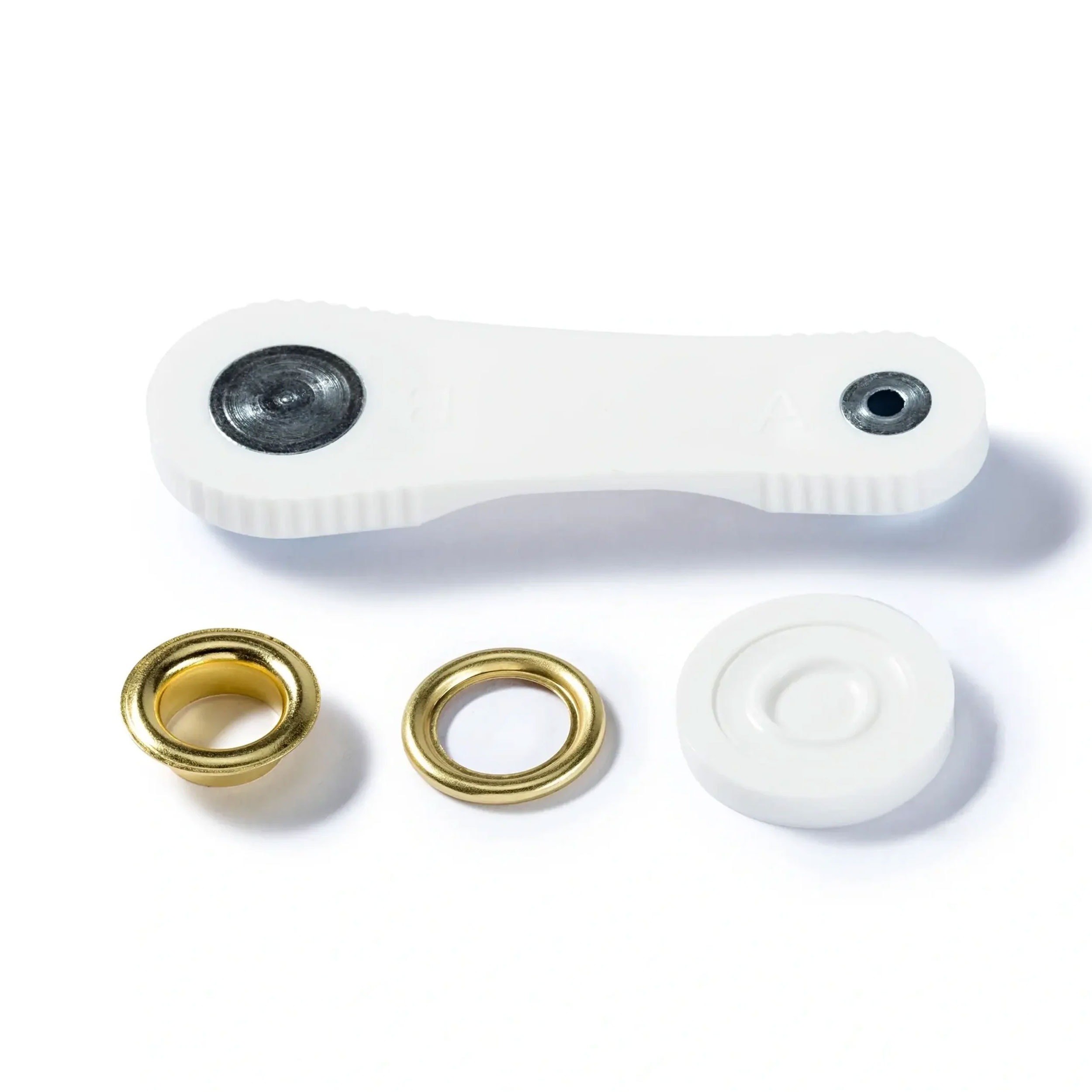 50 Occhielli Per Tende In Plastica Oro: Diametro Interno 4,5 Cm (41 Mm), Fissaggio A Scatto