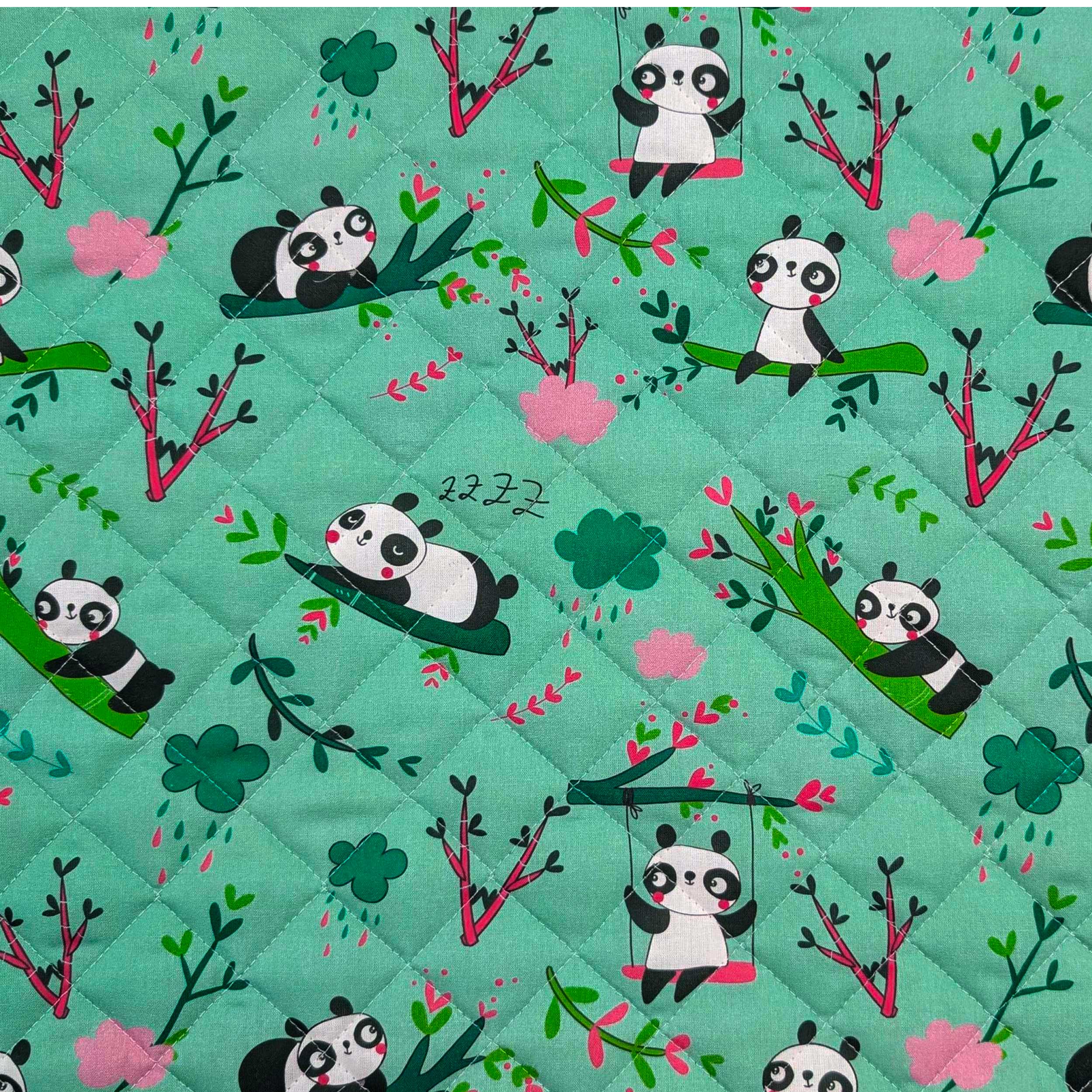 Coperta Panda Sfondo Verde Menta Image