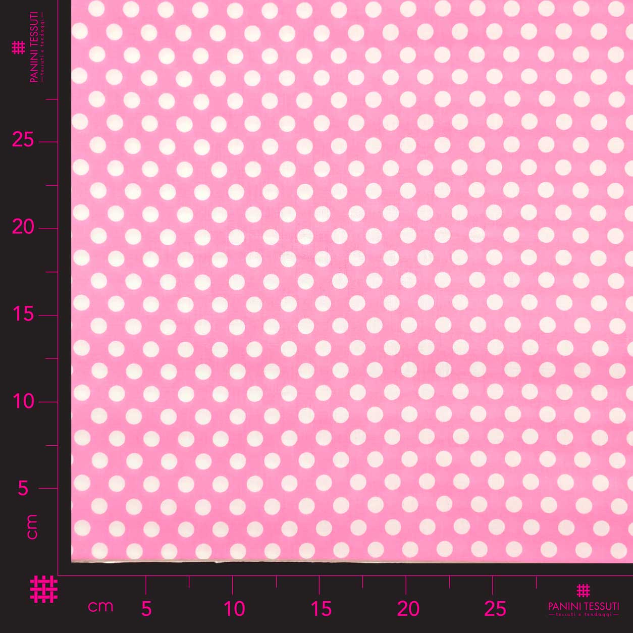 Ritaglio Tessuto Cotone Rosa a Pois Grandi 115x140 cm Image