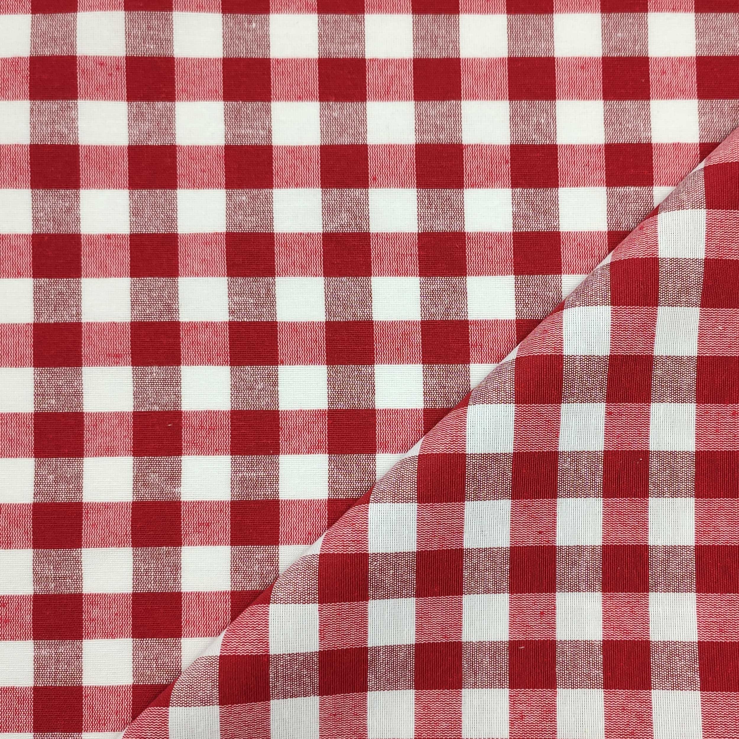 Tessuto per Tovaglia Tinto in Filo Fantasia Quadretti Image