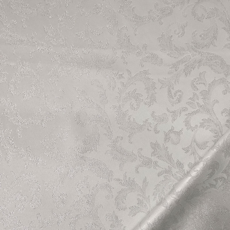 Tessuto Damascato Natalizio Argento Image