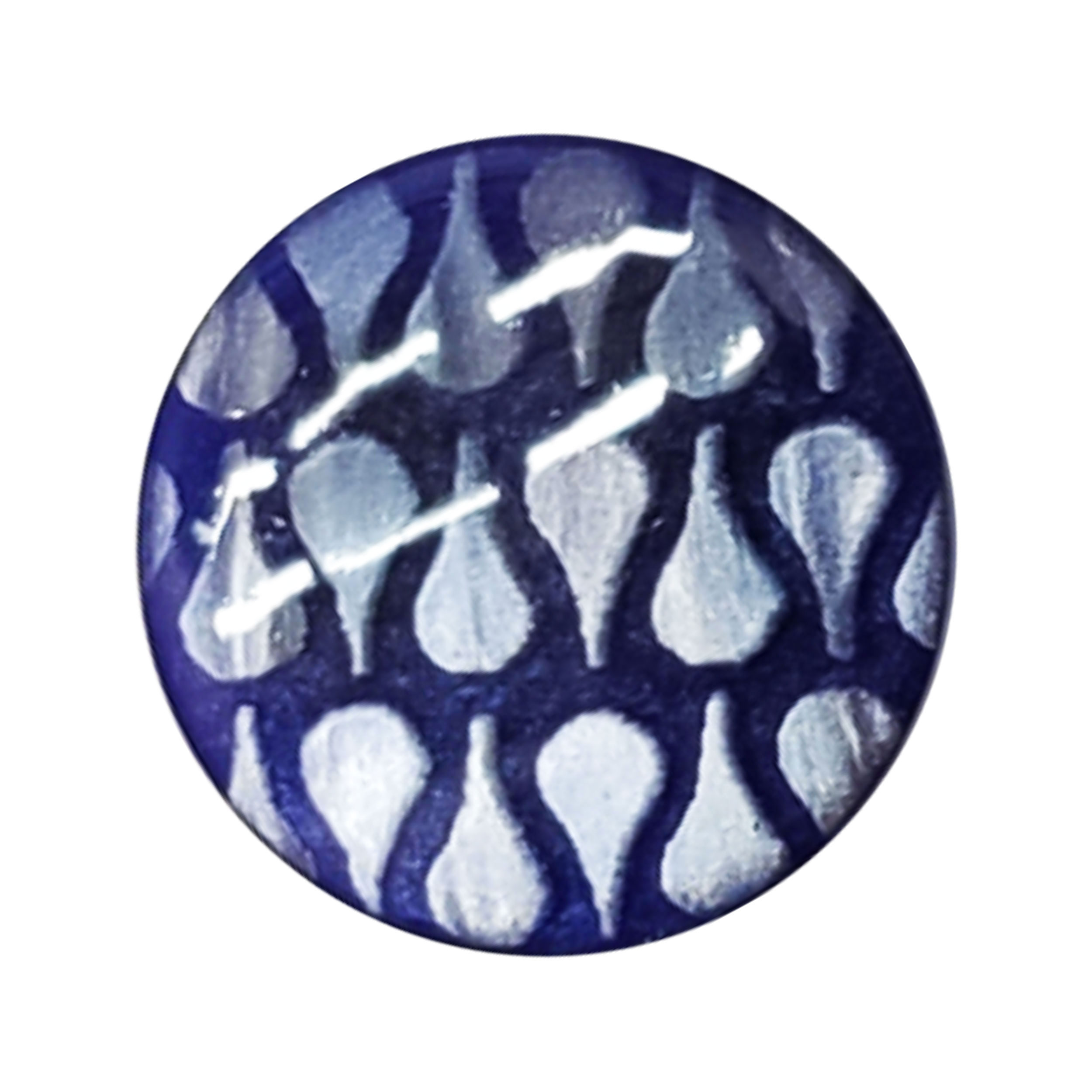 Bottoni Disegno Gocce Colore Blu 2 Pezzi - Lin 36