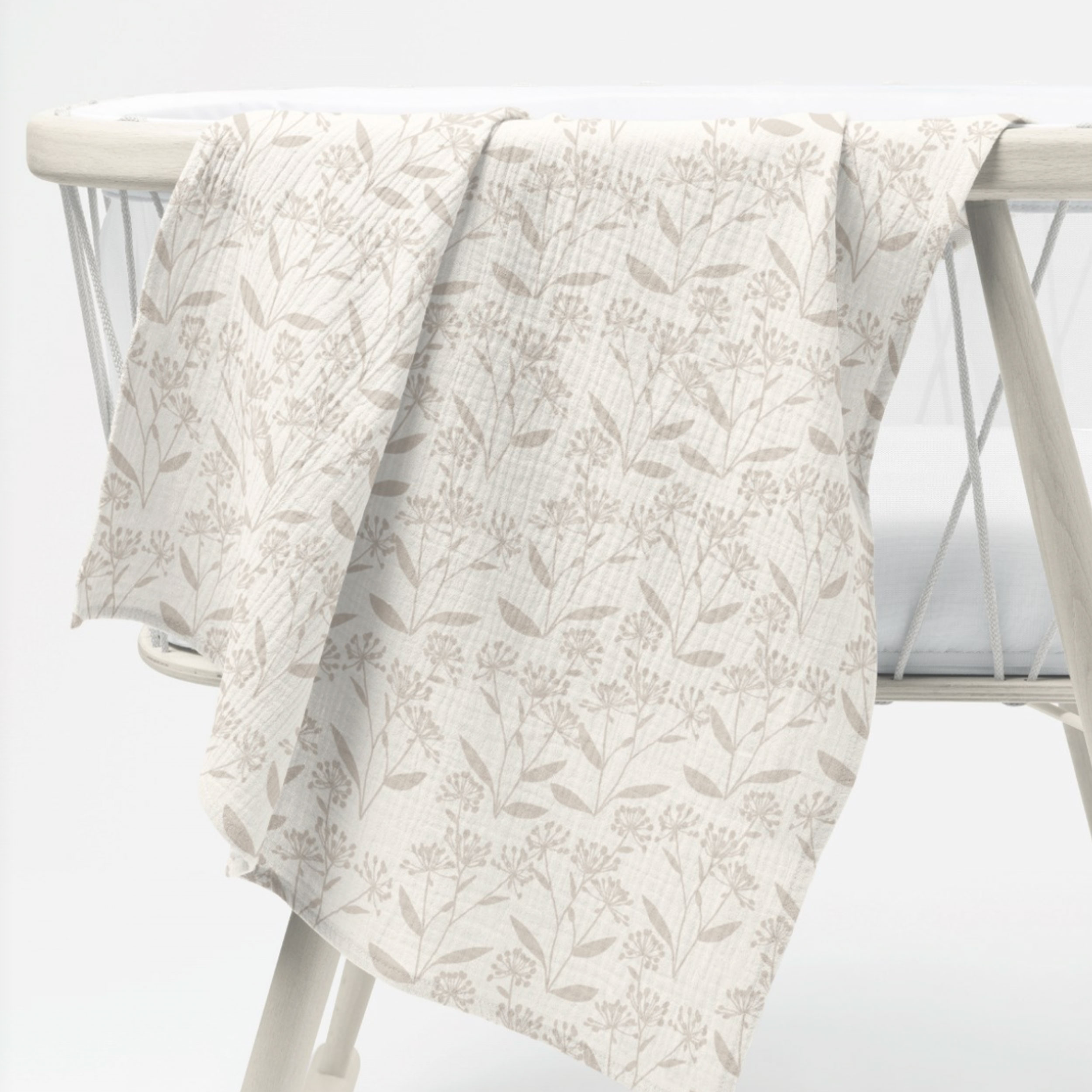 Mussola Cotone Fantasia Floreale Beige Image