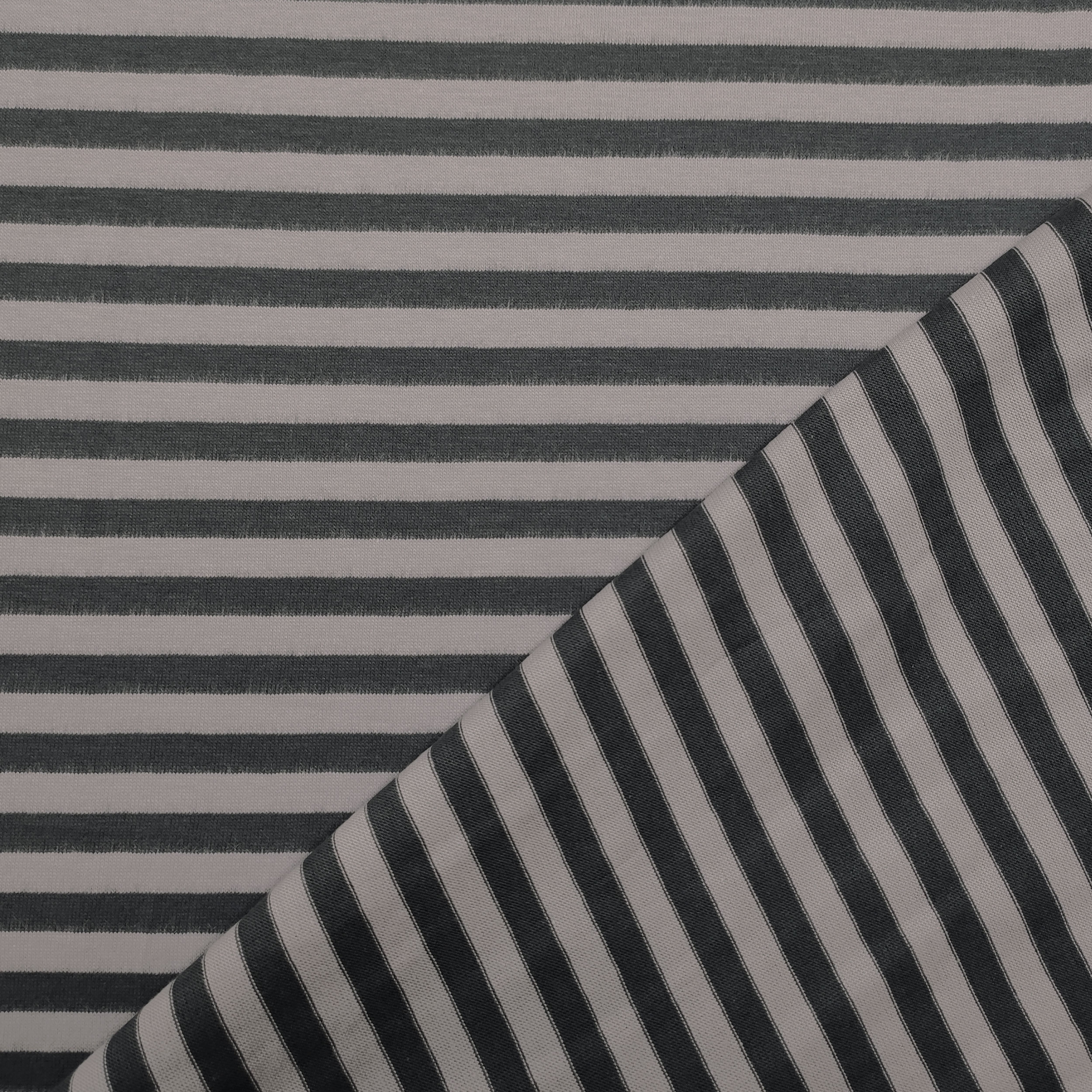 Jersey di Cotone Righe Grigio e Antracite