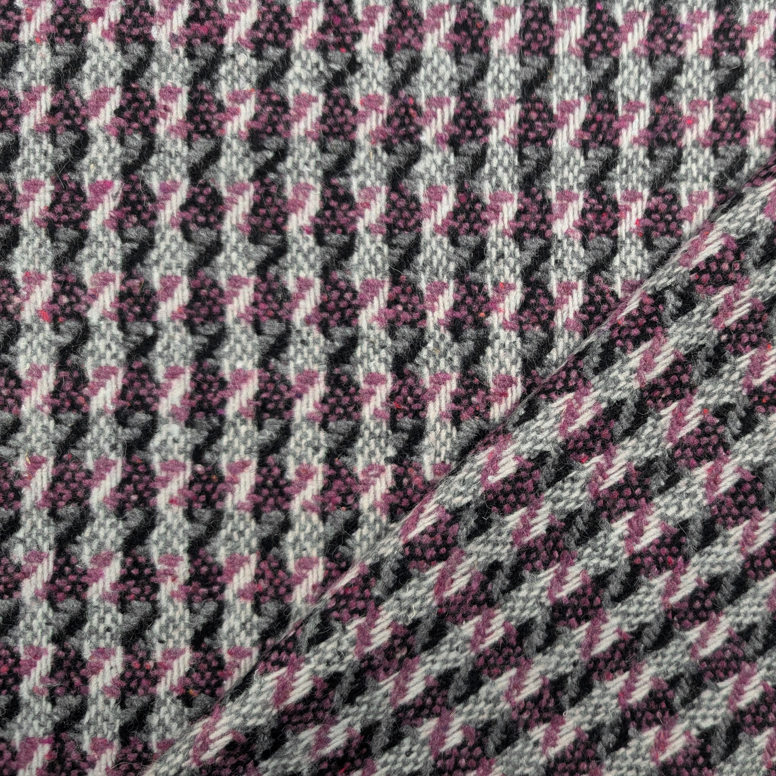 Misto Lana Righe Astratte Rosa e Nero Image