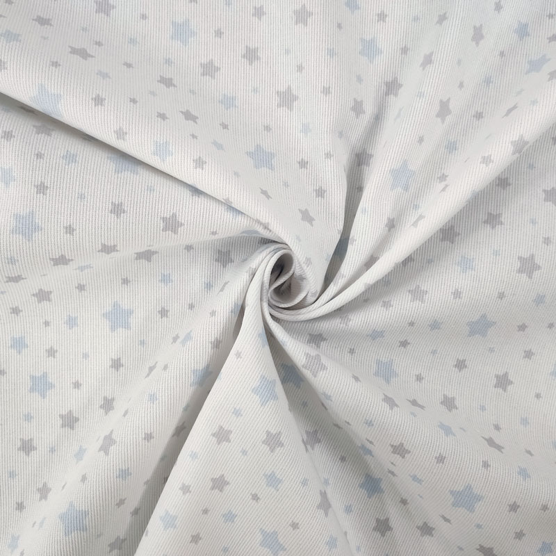 Cotone piquet stelline azzurre