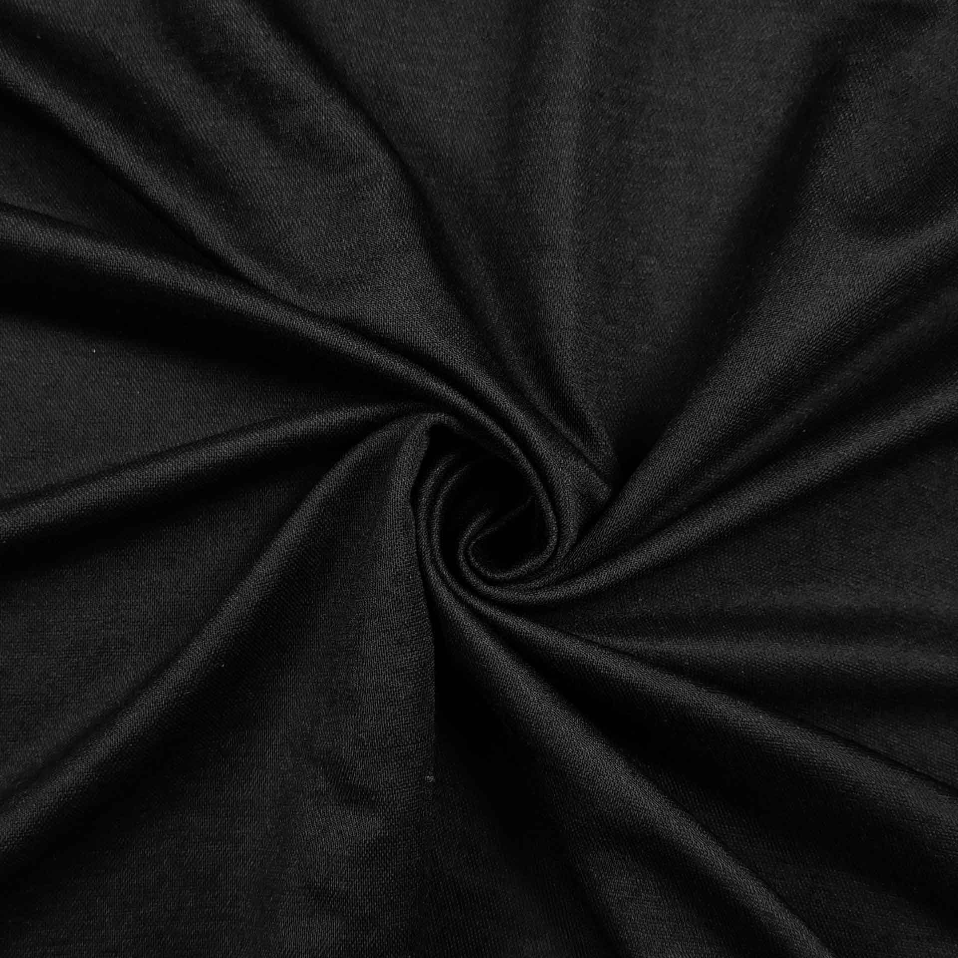Tessuto jersey cotone linen nero