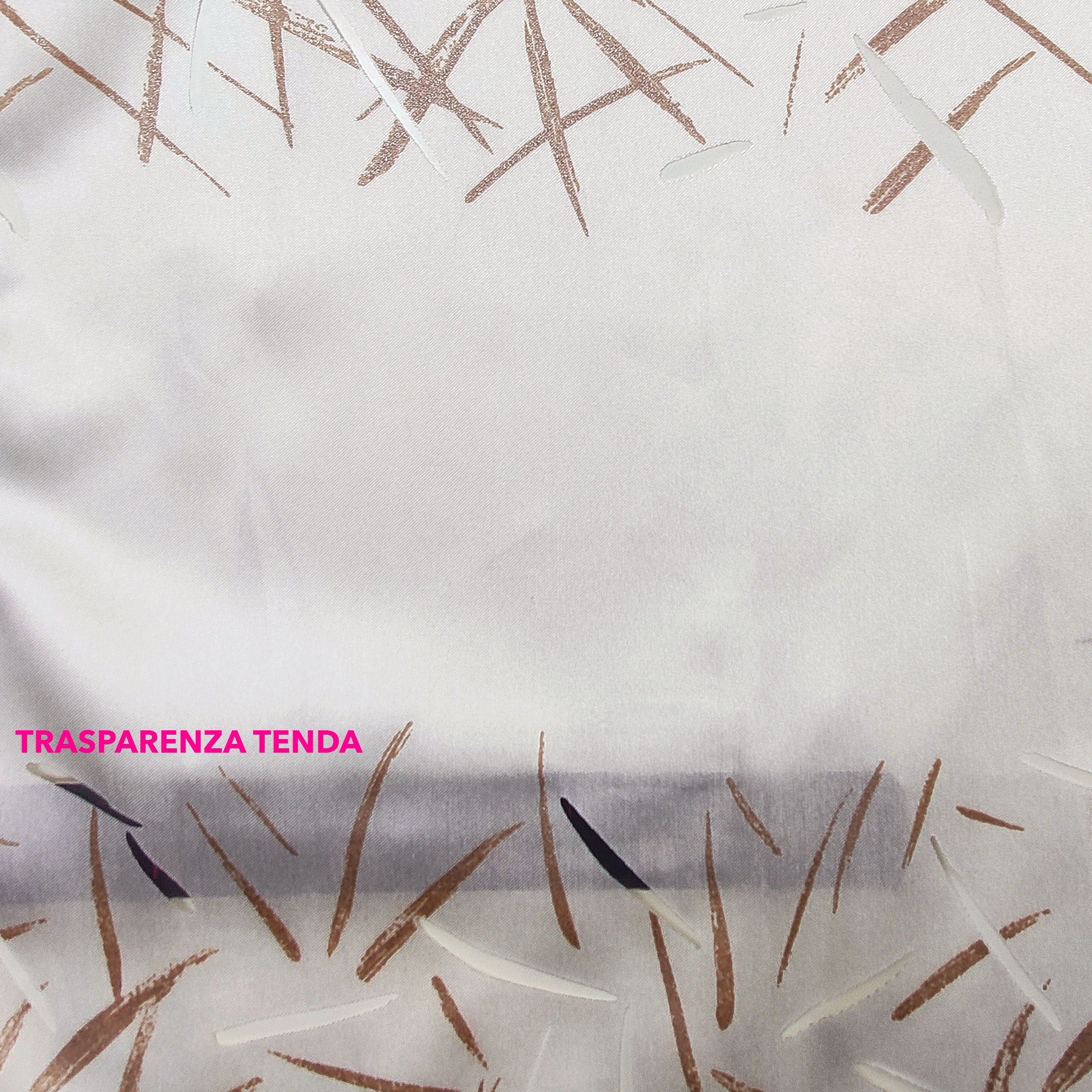Tessuto Tenda in Viscosa Devorè Tortora Lurex Image