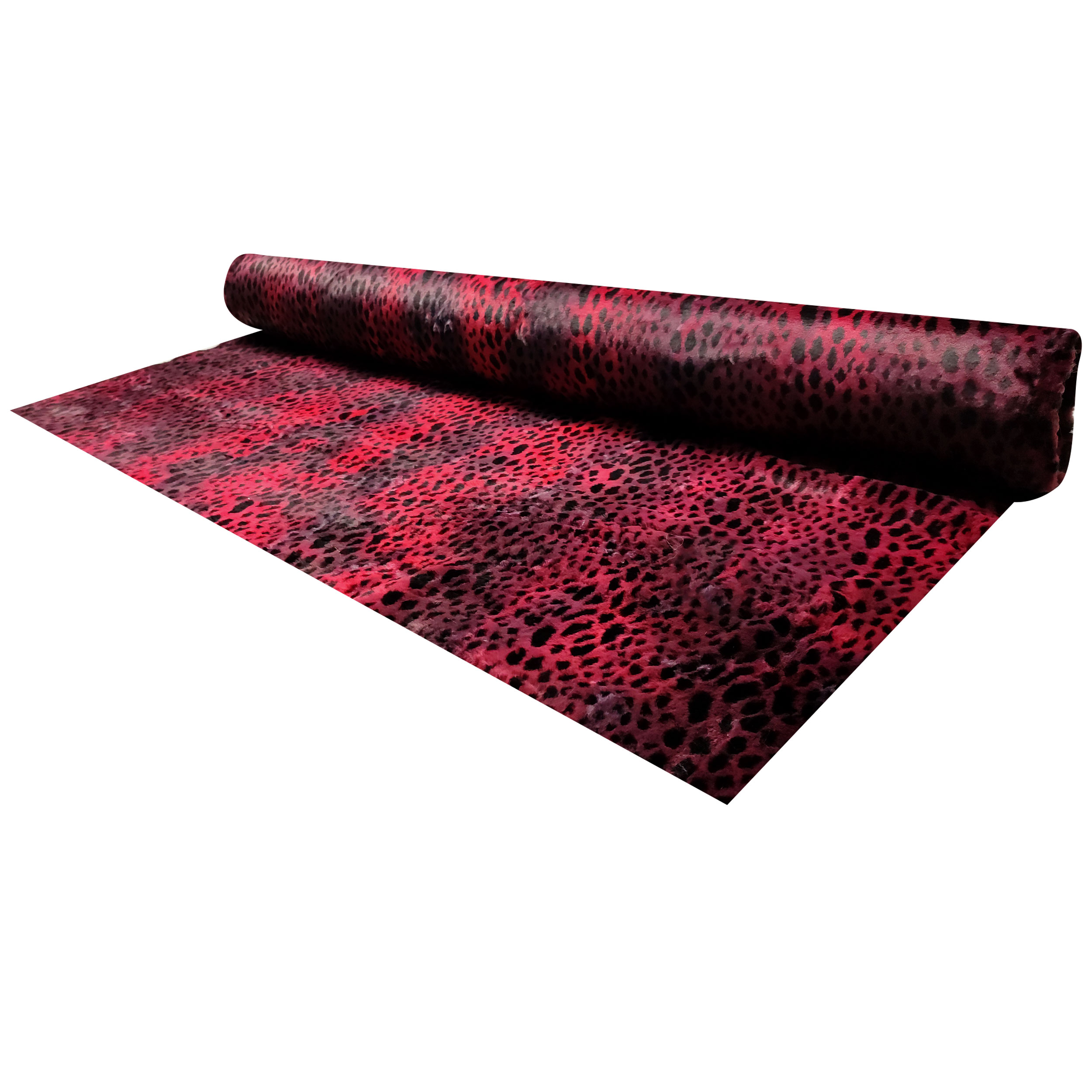 Pelliccia Sintetica Fantasia Leopardata Bordeaux