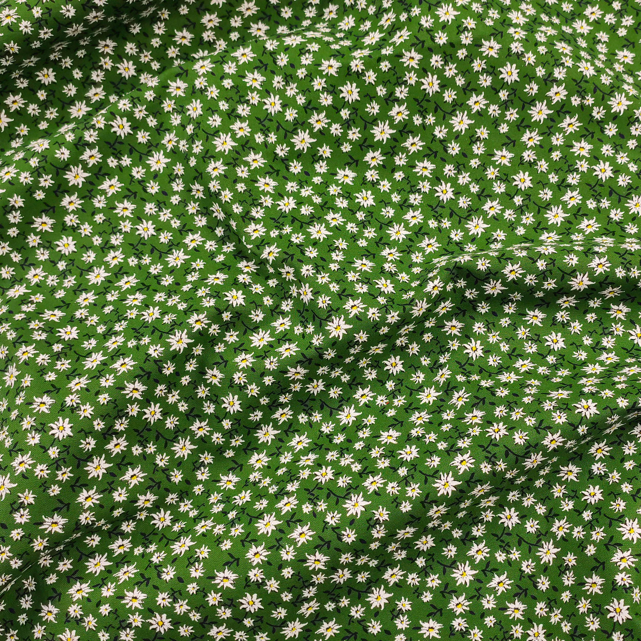 Tessuto Cotone Tirolese Sfondo Verde