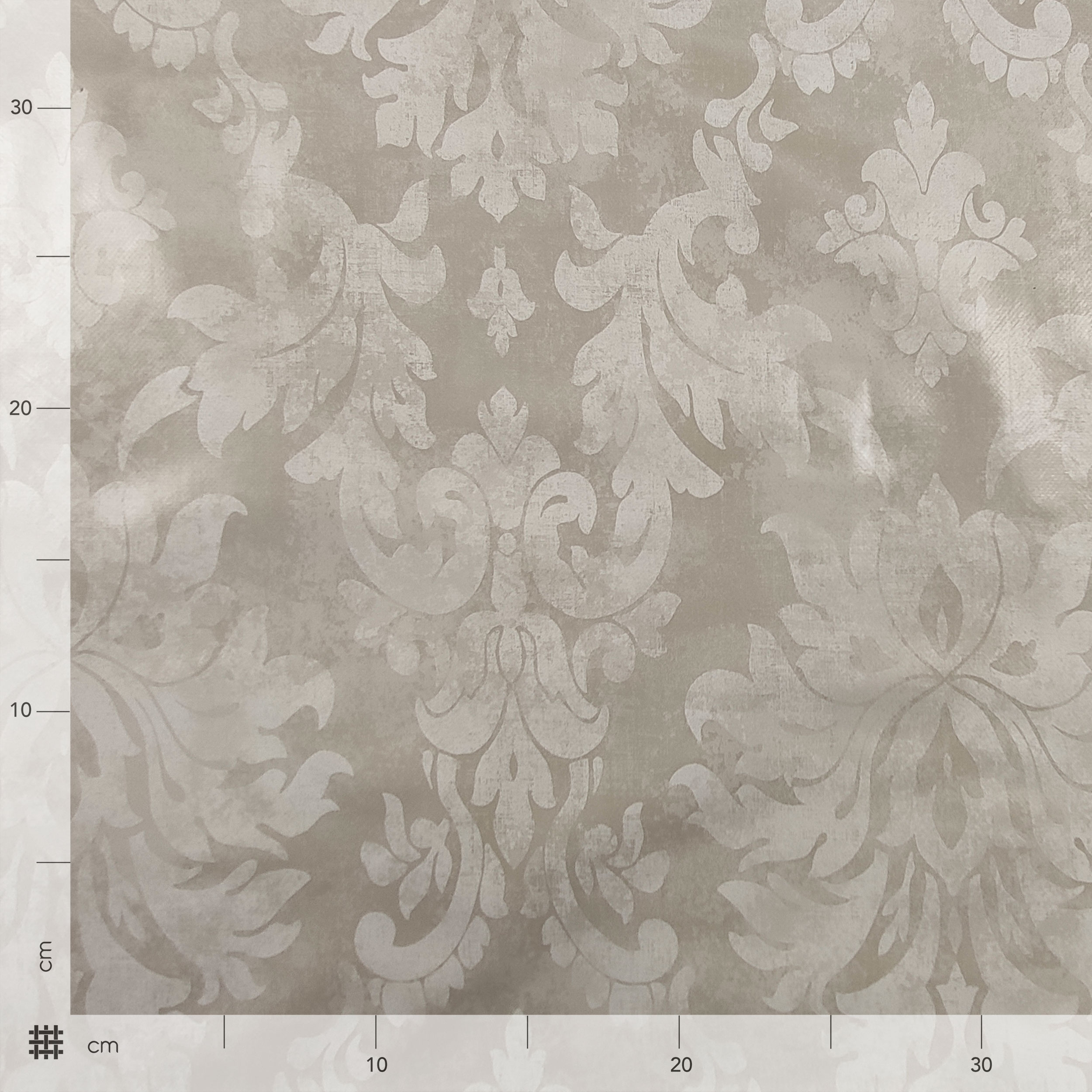 Tessuto Tovaglia Plastificata Damascato Beige Image
