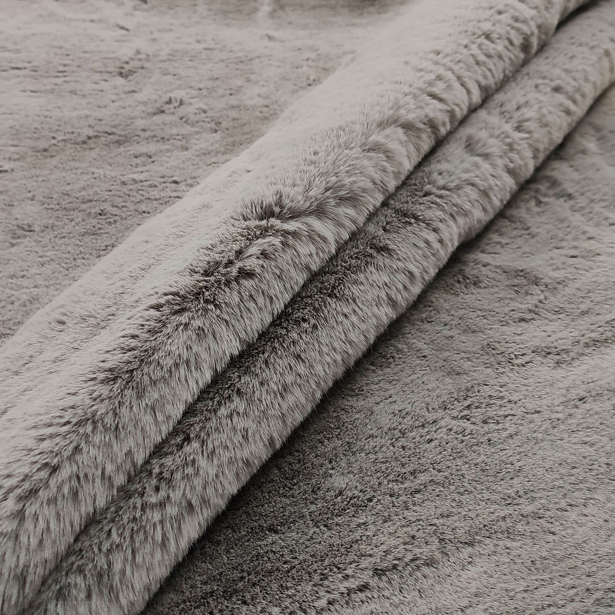 Tessuto Pelliccia da Abbigliamento Lux Grigio