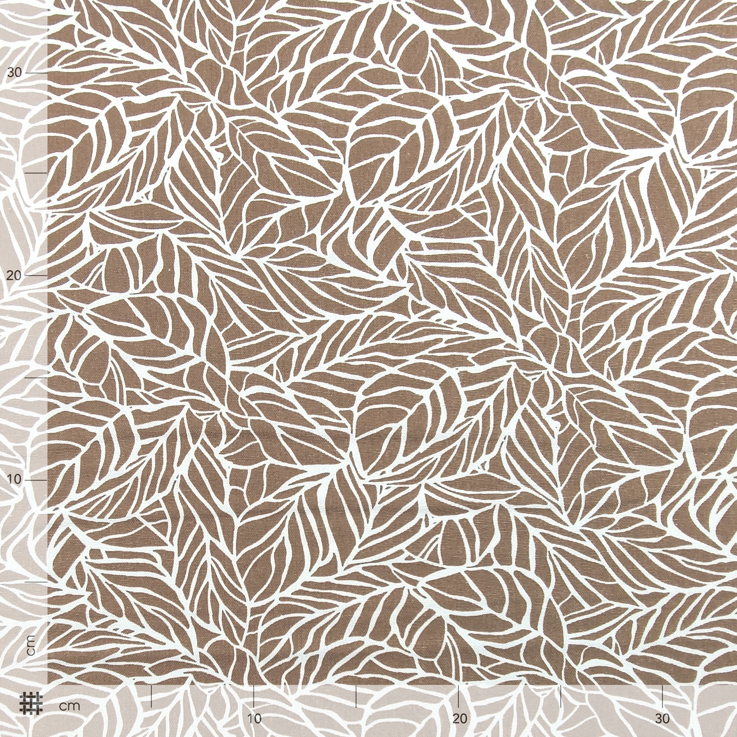 Misto Lino Foglie Sfondo Beige