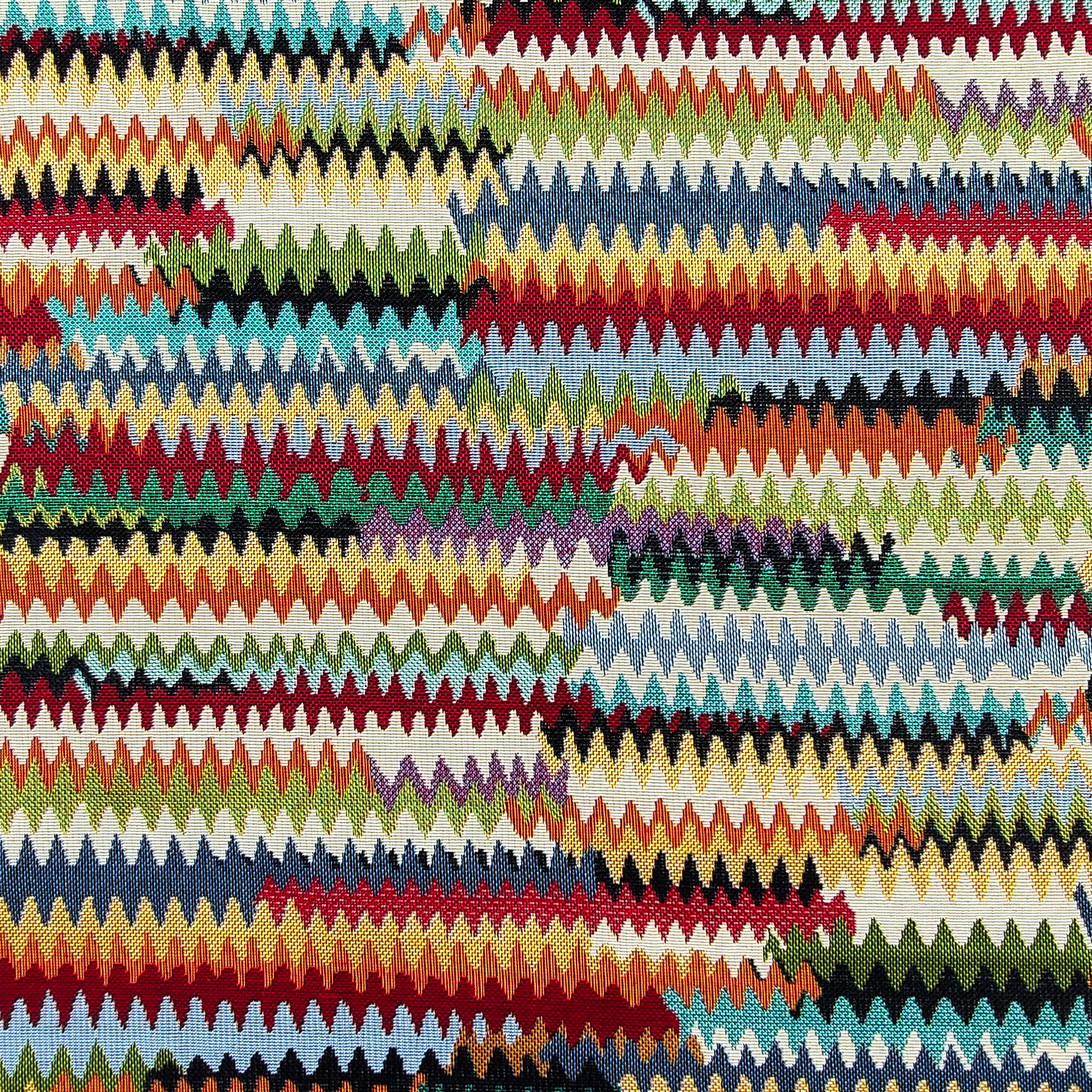 Tessuto Gobelin Fantasia Zig Zag Colorata