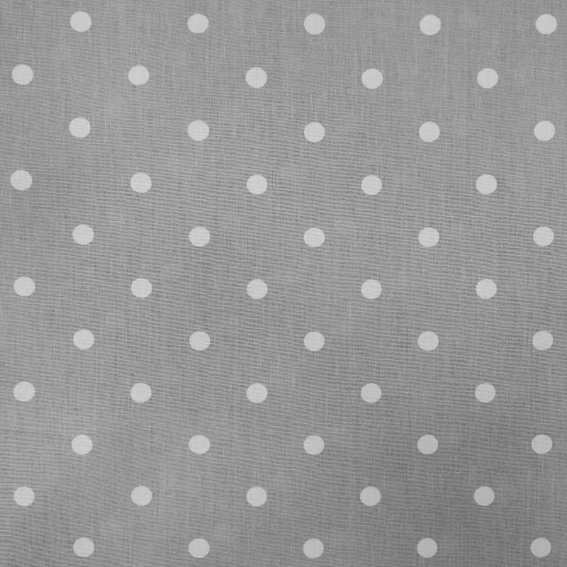 Ritaglio Cotone Pois Bianchi Sfondo Grigio 100x290 cm Image
