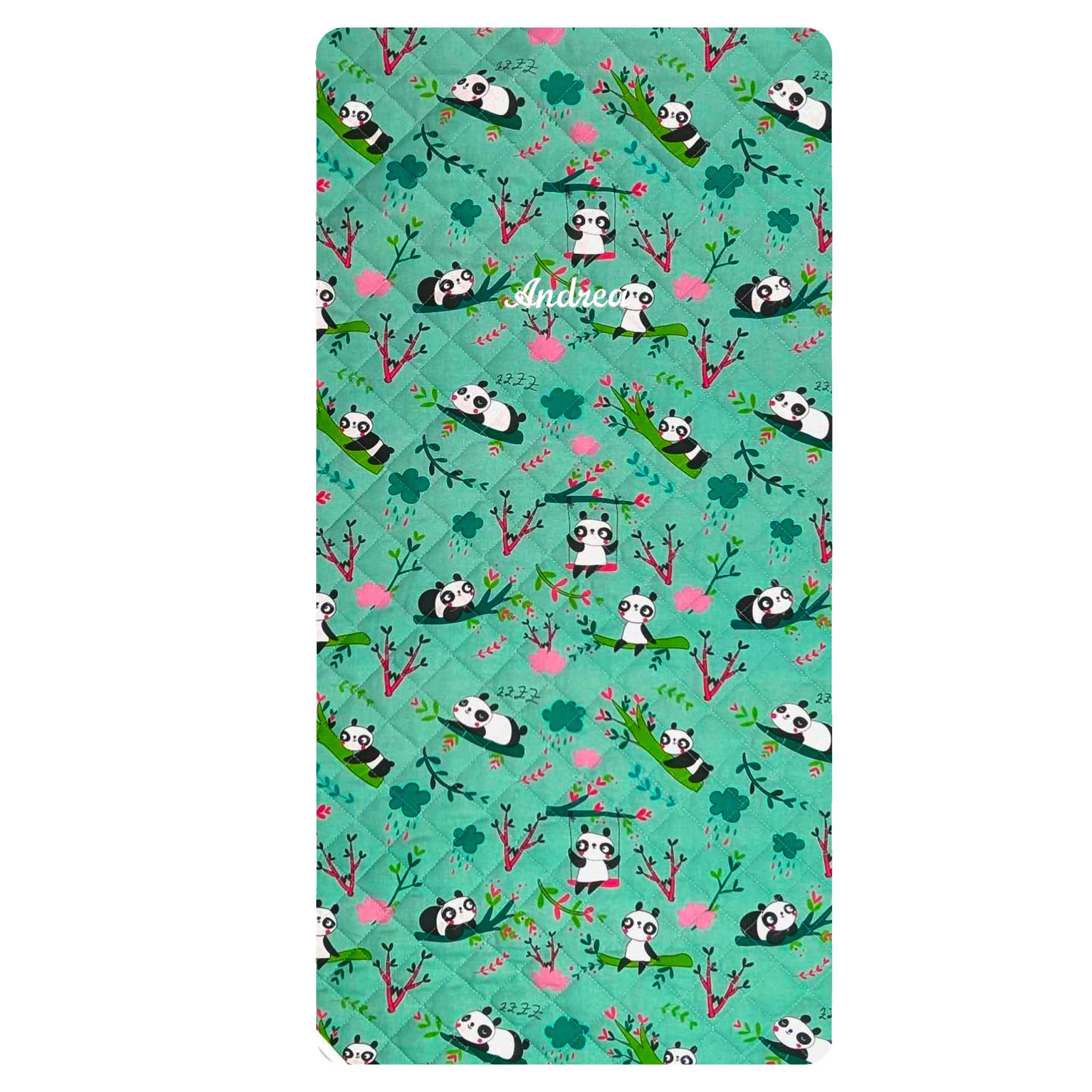 Coperta Panda Sfondo Verde Menta Image